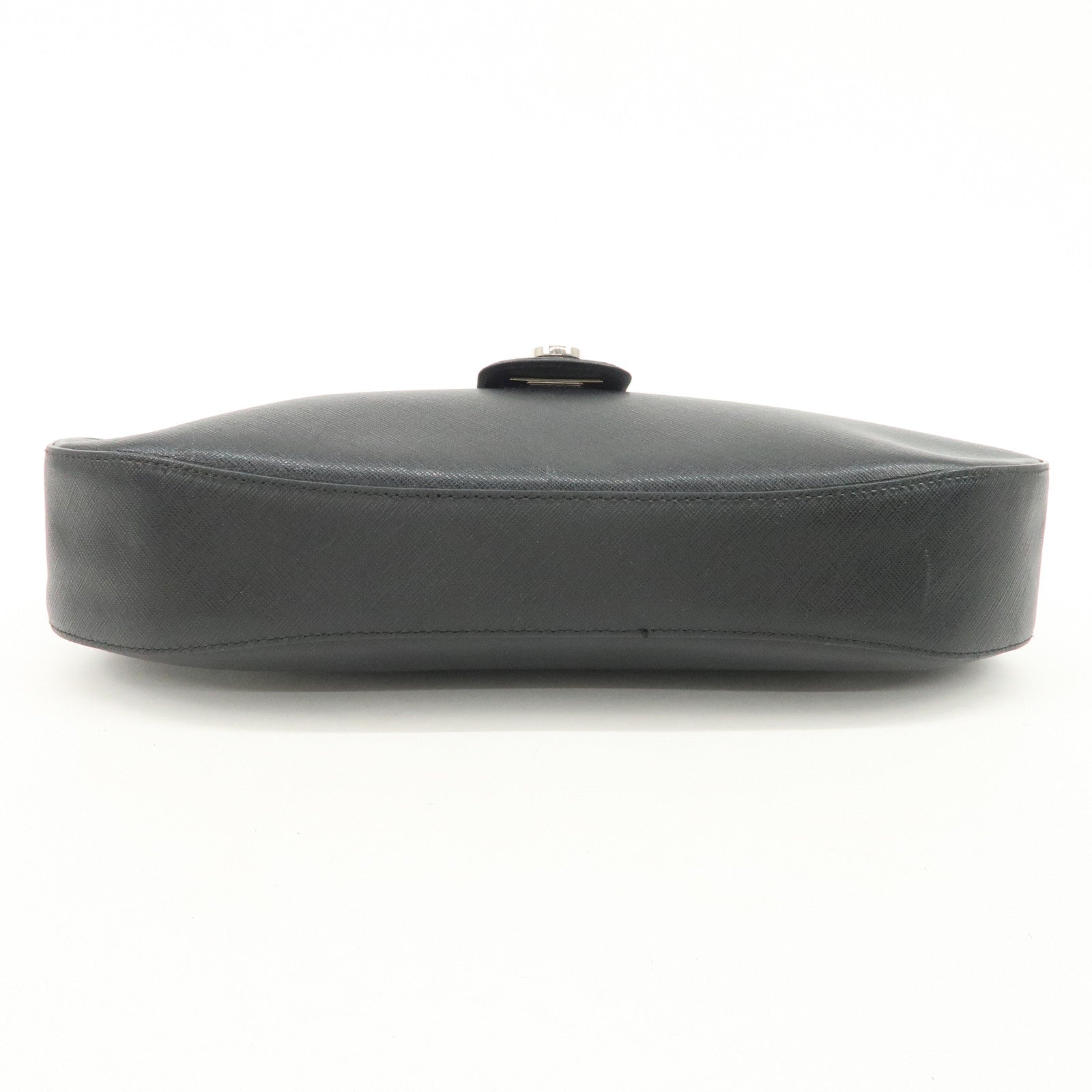 Ferragamo Gancini Leather Shoulder Bag Black