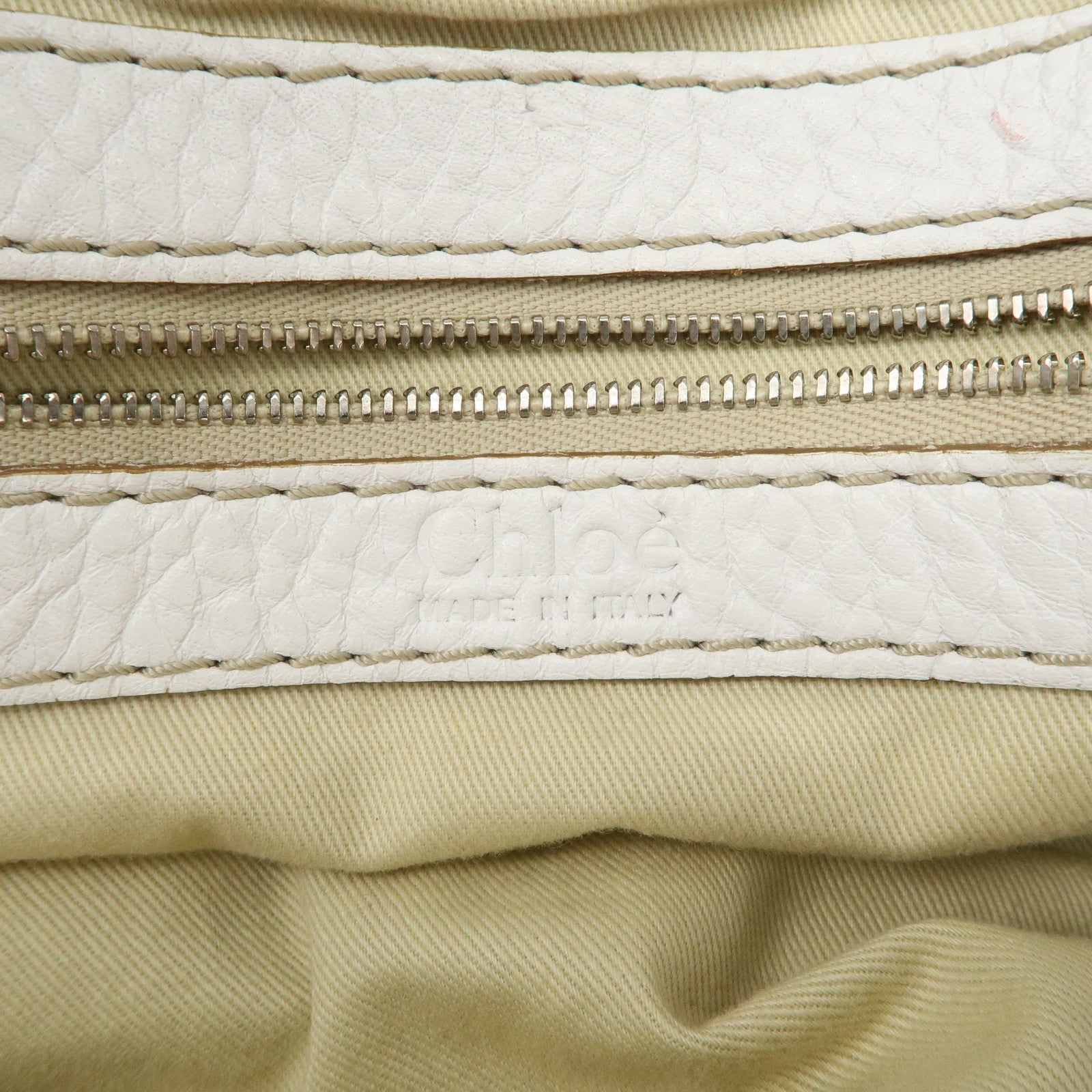 Chloe Padington Leather Hand Bag Shoulder Bag White Used