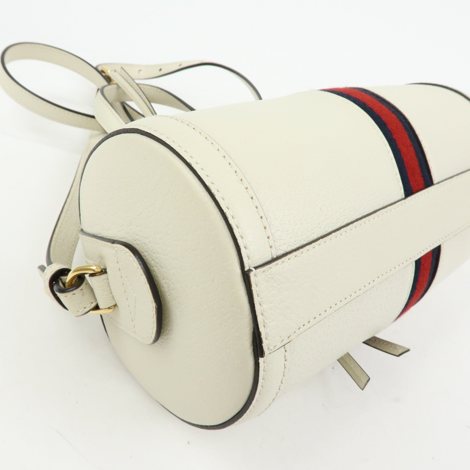 GUCCI Ophidia Sherry Leather 2Way Hand Shoulder Bag White 602577