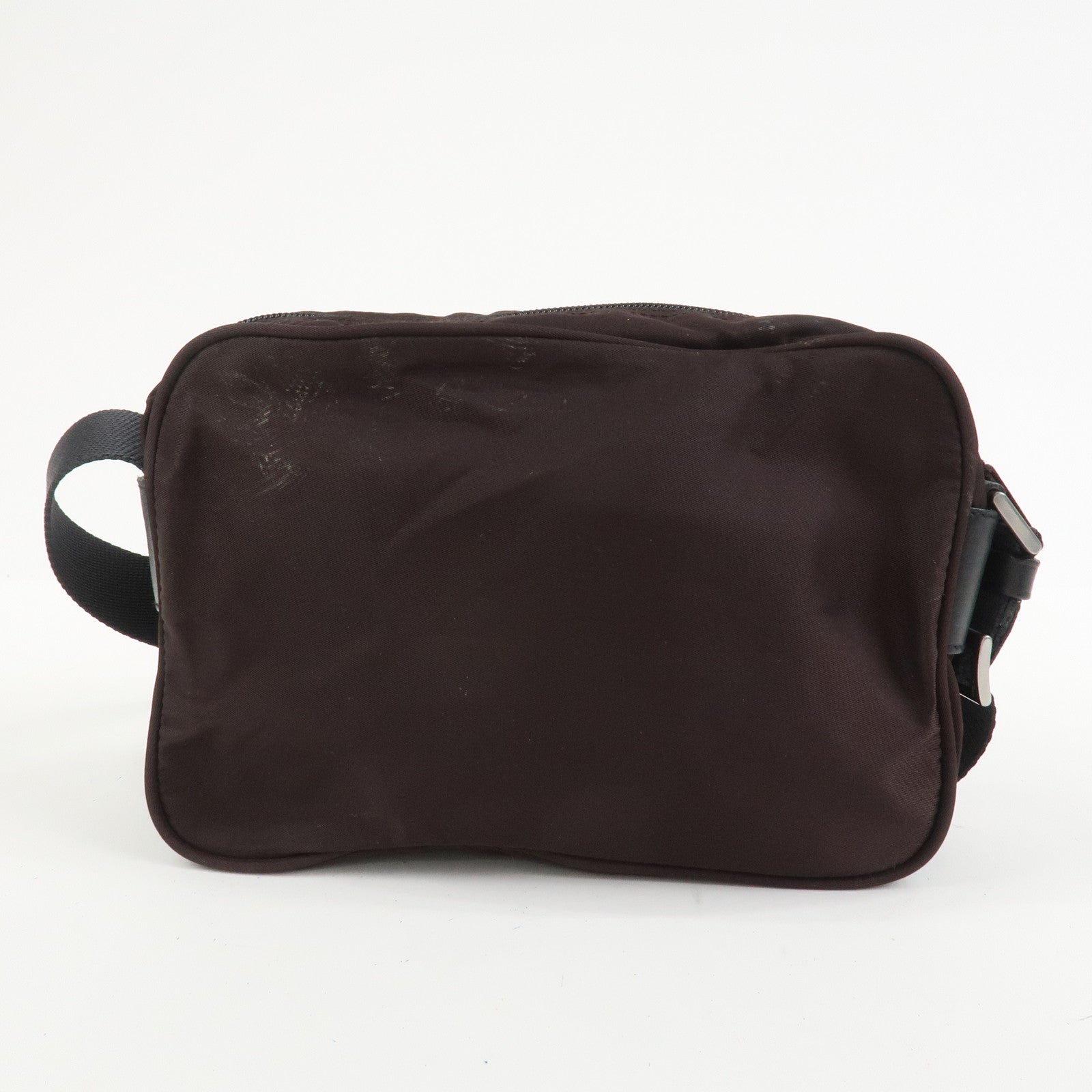 PRADA Triangle Logo Nylon Shoulder Crossbody Bag Brown BT0167