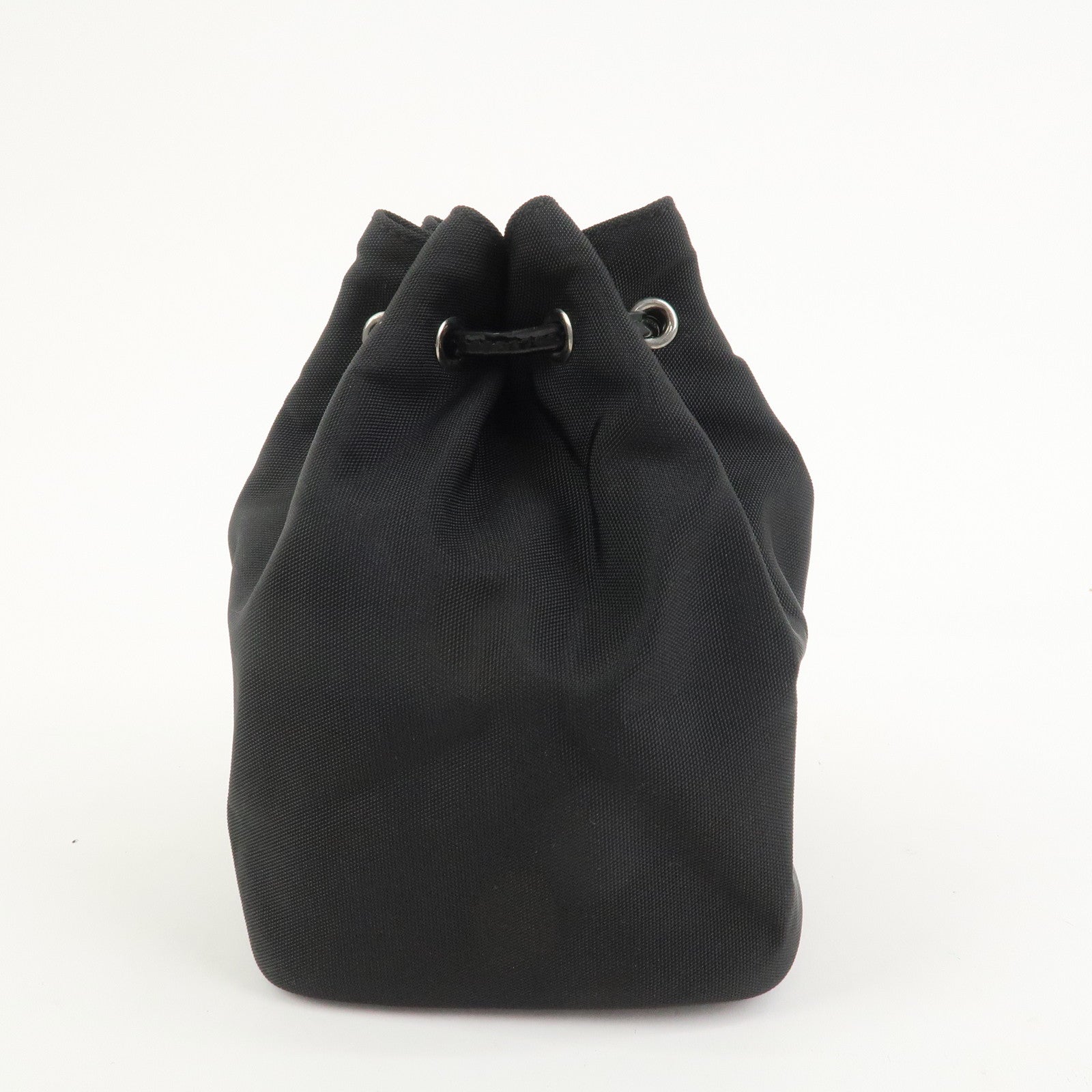 GUCCI Nylon Patent Leather Cosmetic Pouch Hand Bag Black 390・0973