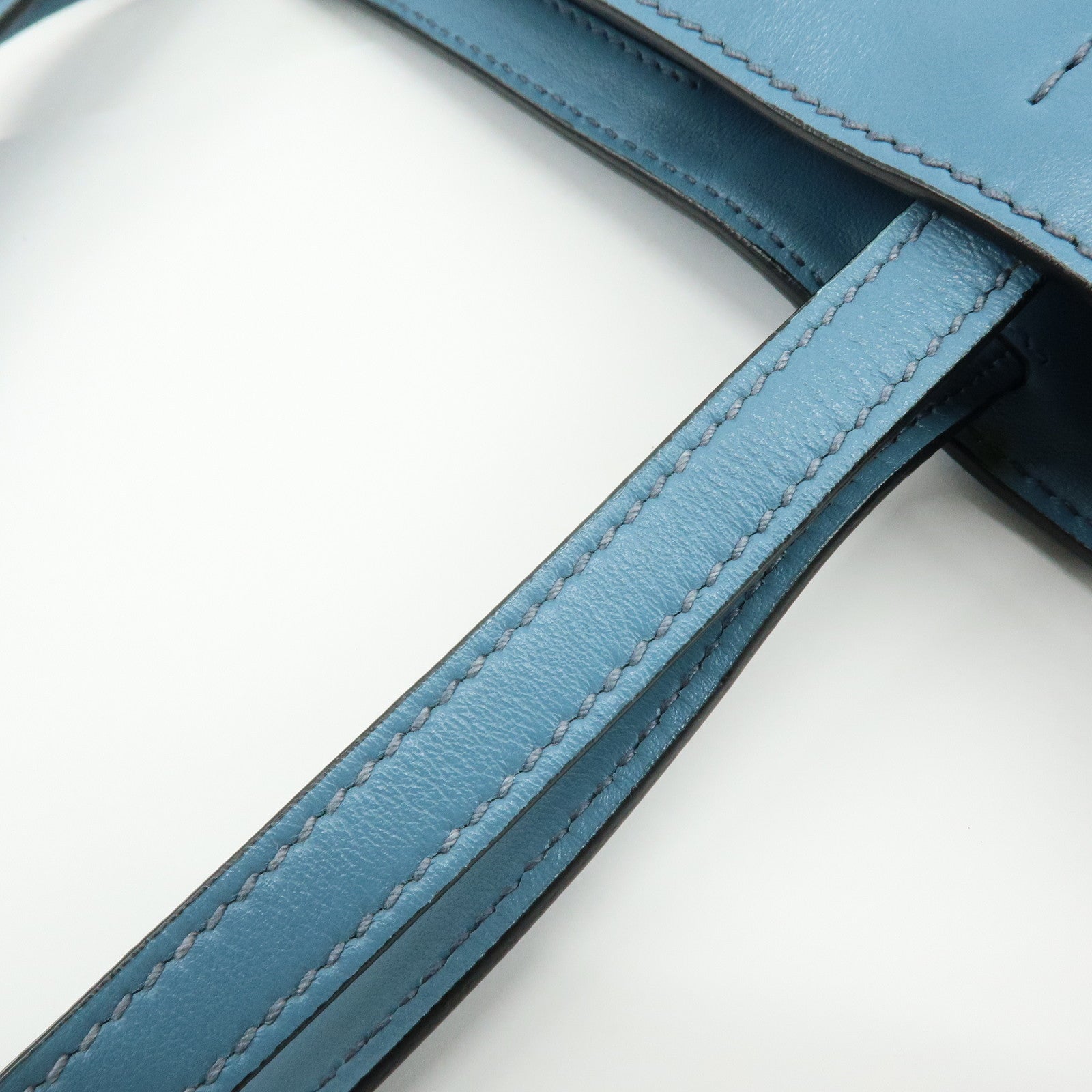 MIU MIU Soft Calf Leather Tote Bag Shoulder Hand Bag Blue R1914S