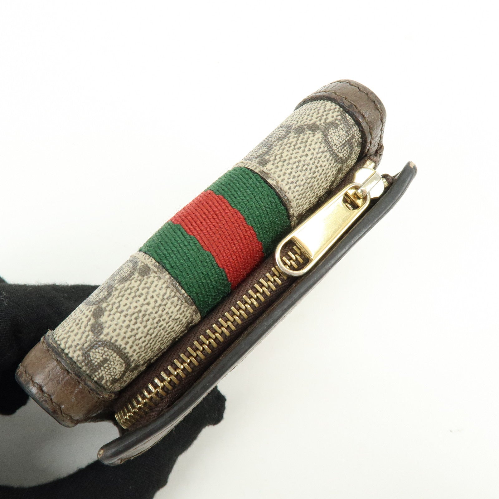 GUCCI Ophidia GG Supreme Leather Tri-Fold Compact Wallet 644334