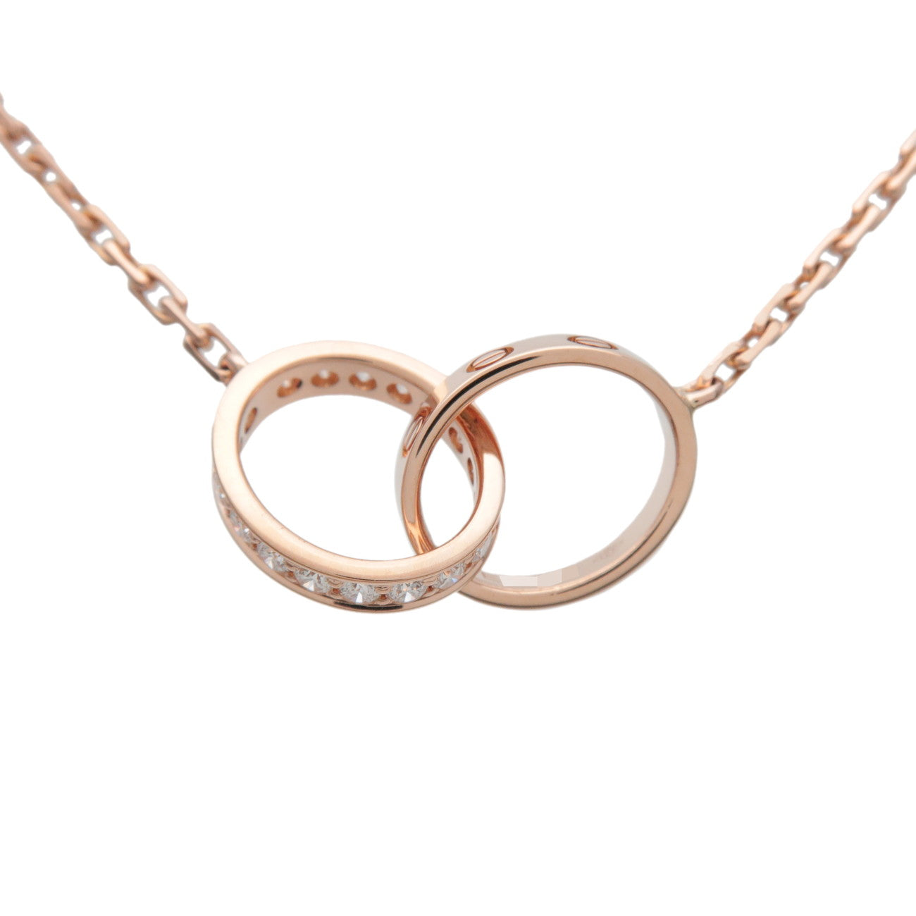 Cartier Baby Love Diamond Necklace K18 750PG Rose Gold