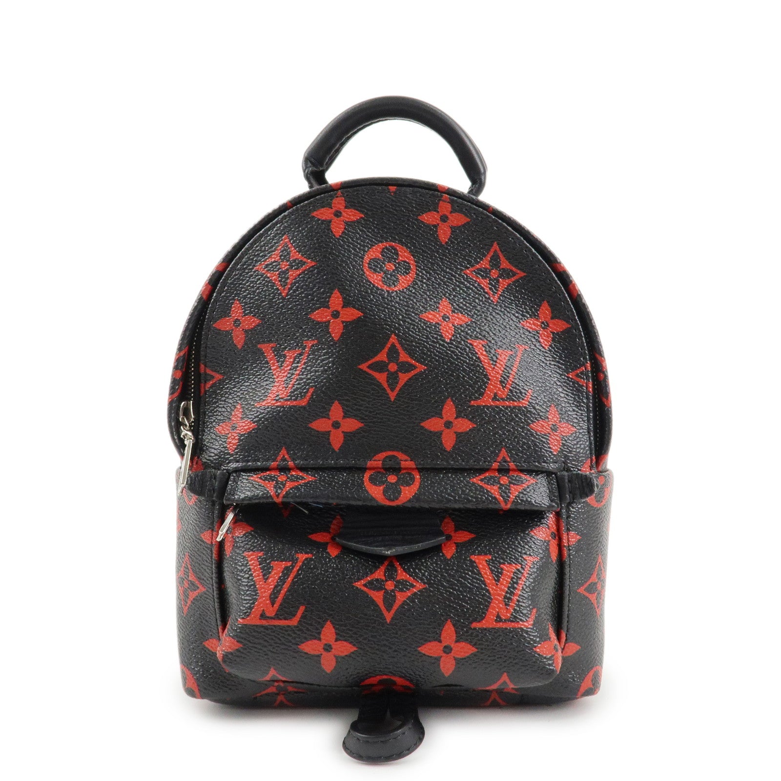 Louis Vuitton Monogram Palm Spring Canvas Mini Backpack Noir Red M41457 Used
