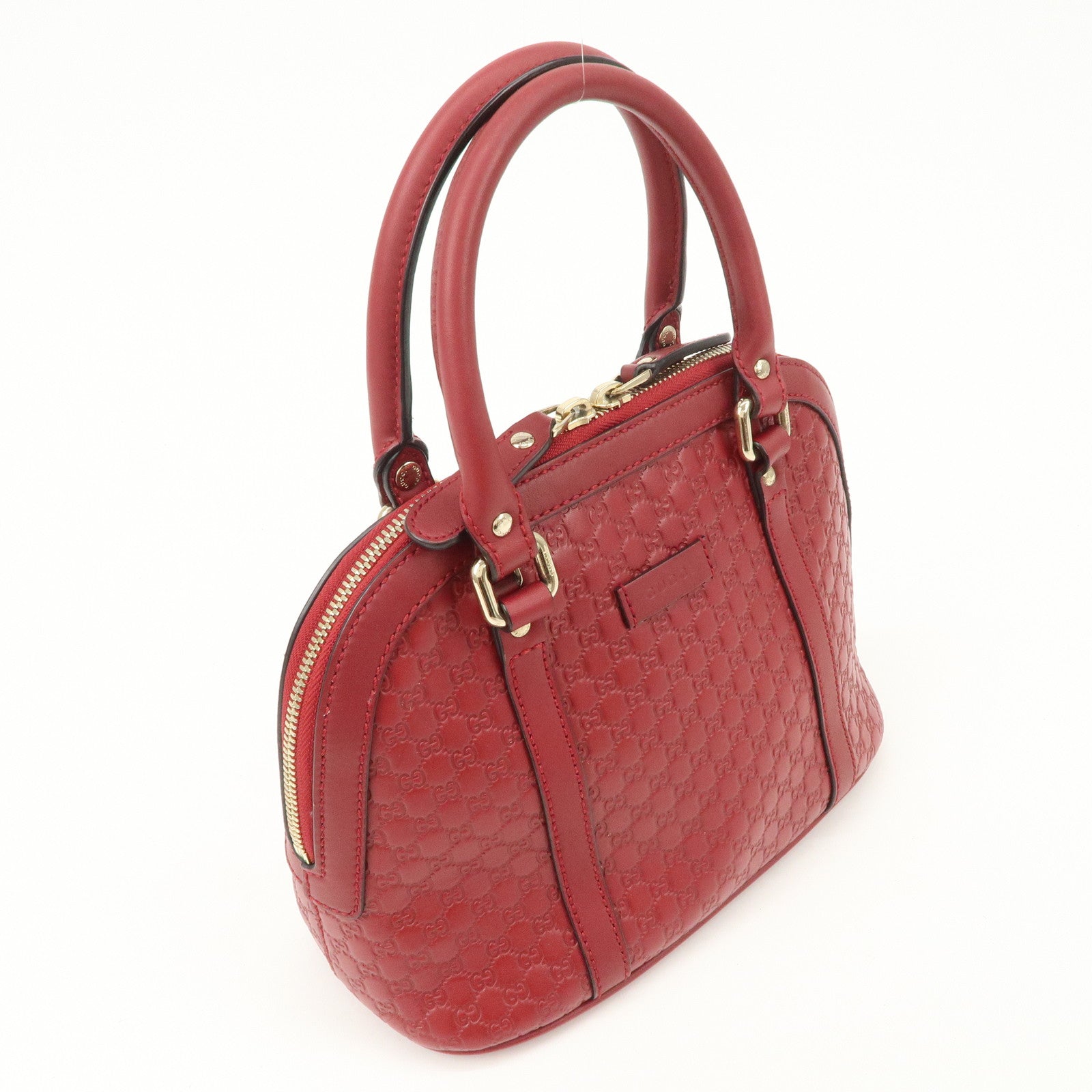 GUCCI Micro Guccissima 2Way Bag Hand Bag Red 449654