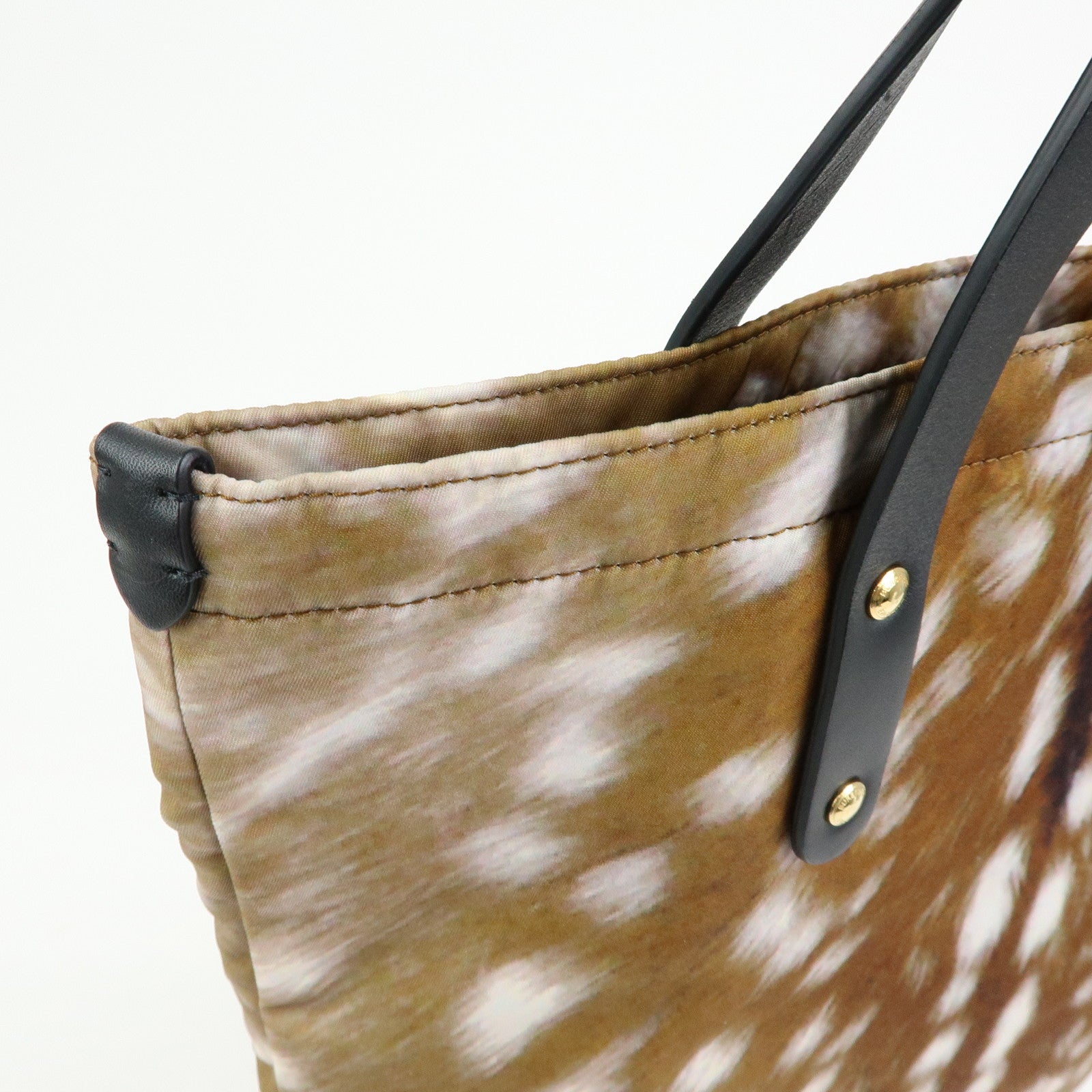 BURBERRY Canvas Leather Tote Bag Shoulder Bag Heidi Print Brown