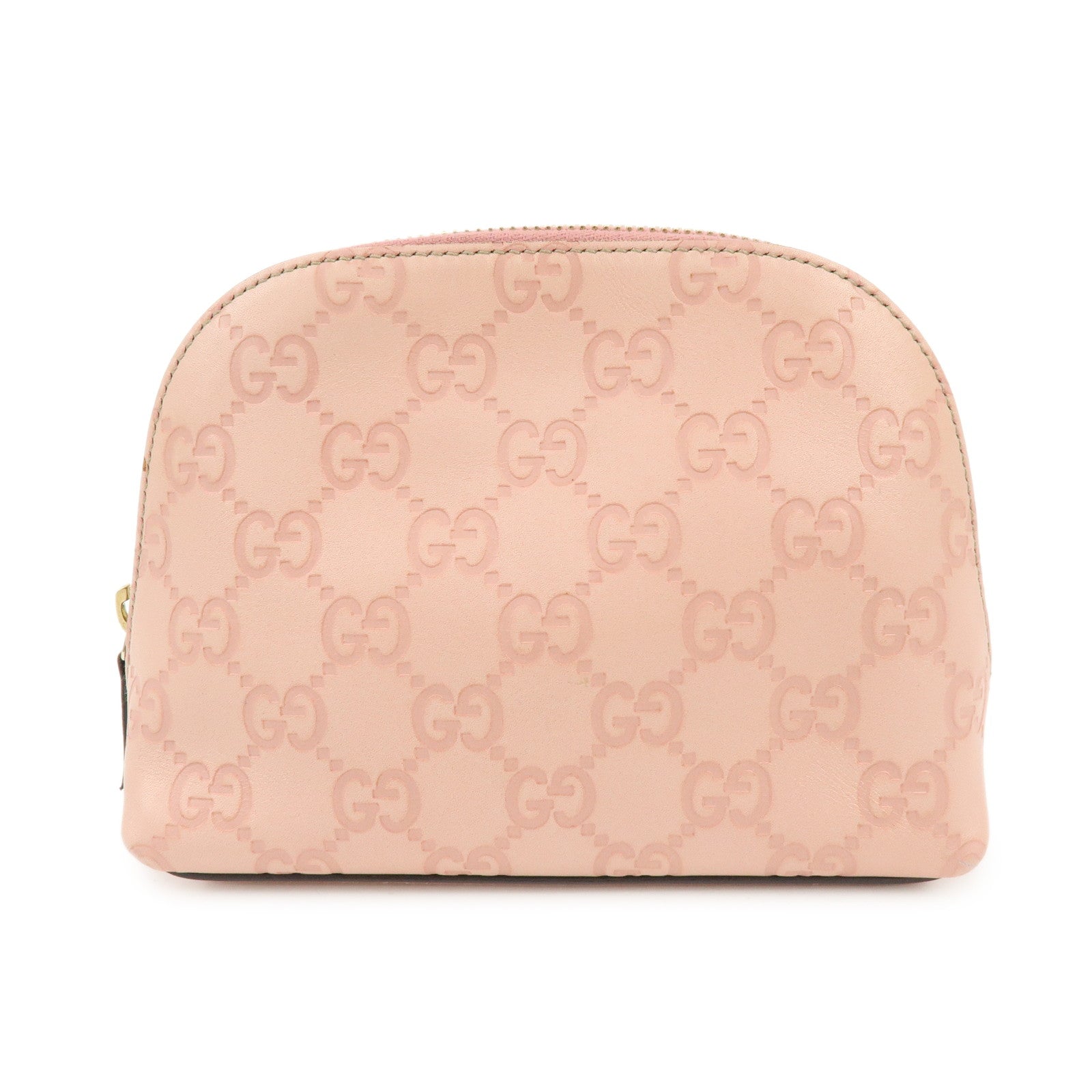 GUCCI Guccissima Leather Cosmetic Pouch Accessory Pouch Pink 141810