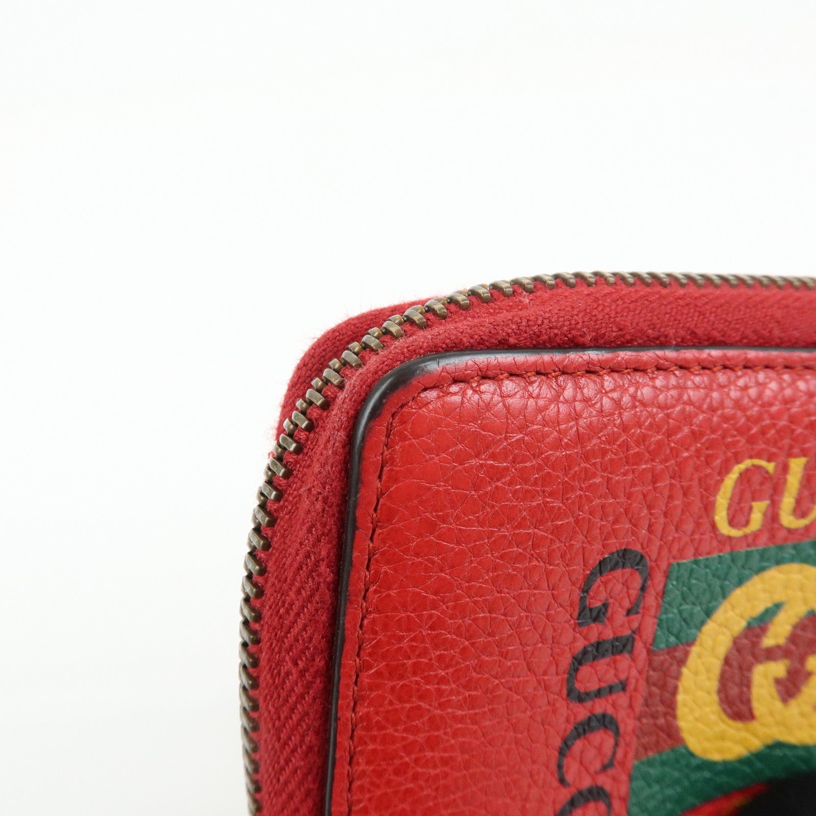 GUCCI Sherry Leather Web Line Card Case Coin Case Red 496319
