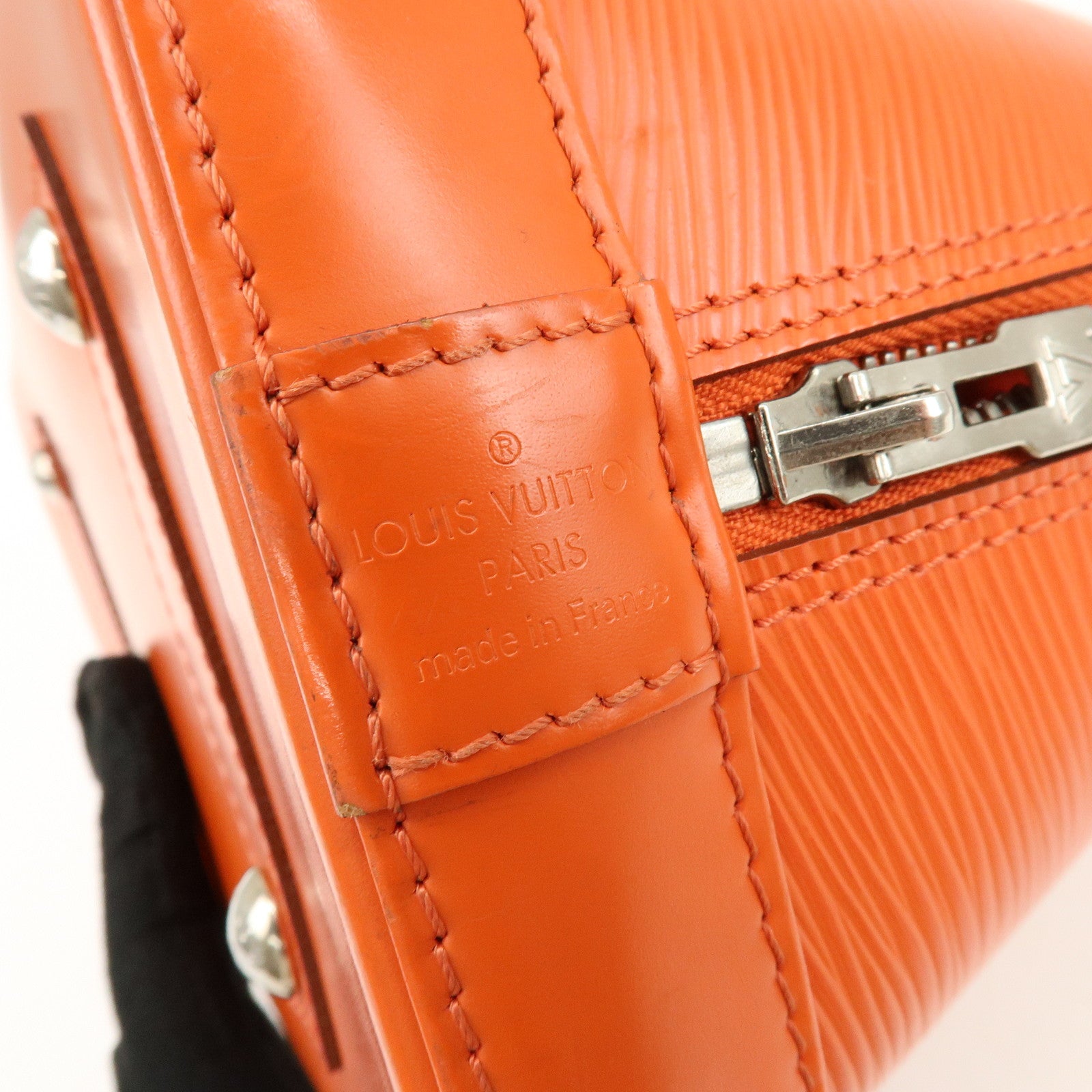 Louis Vuitton Epi Leather Alma PM Hand Bag Pimont Orange M40623