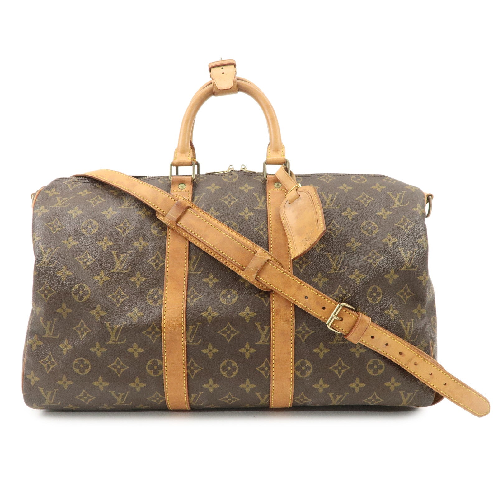 Louis Vuitton Monogram Keep All 45 Boston Bag Brown M41418 Used