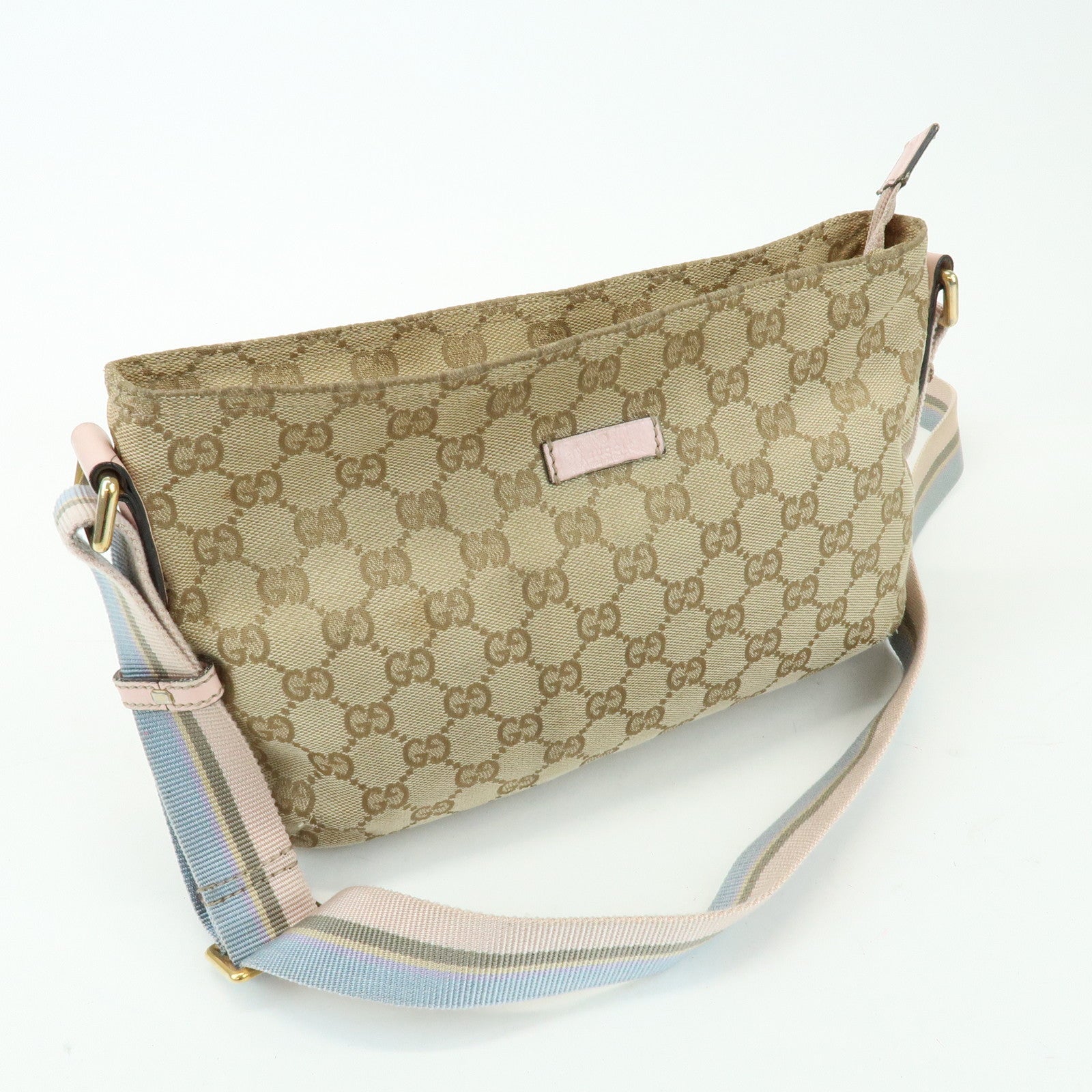 GUCCI Sherry GG Canvas Leather Shoulder Bag Crossbody Bag 189749