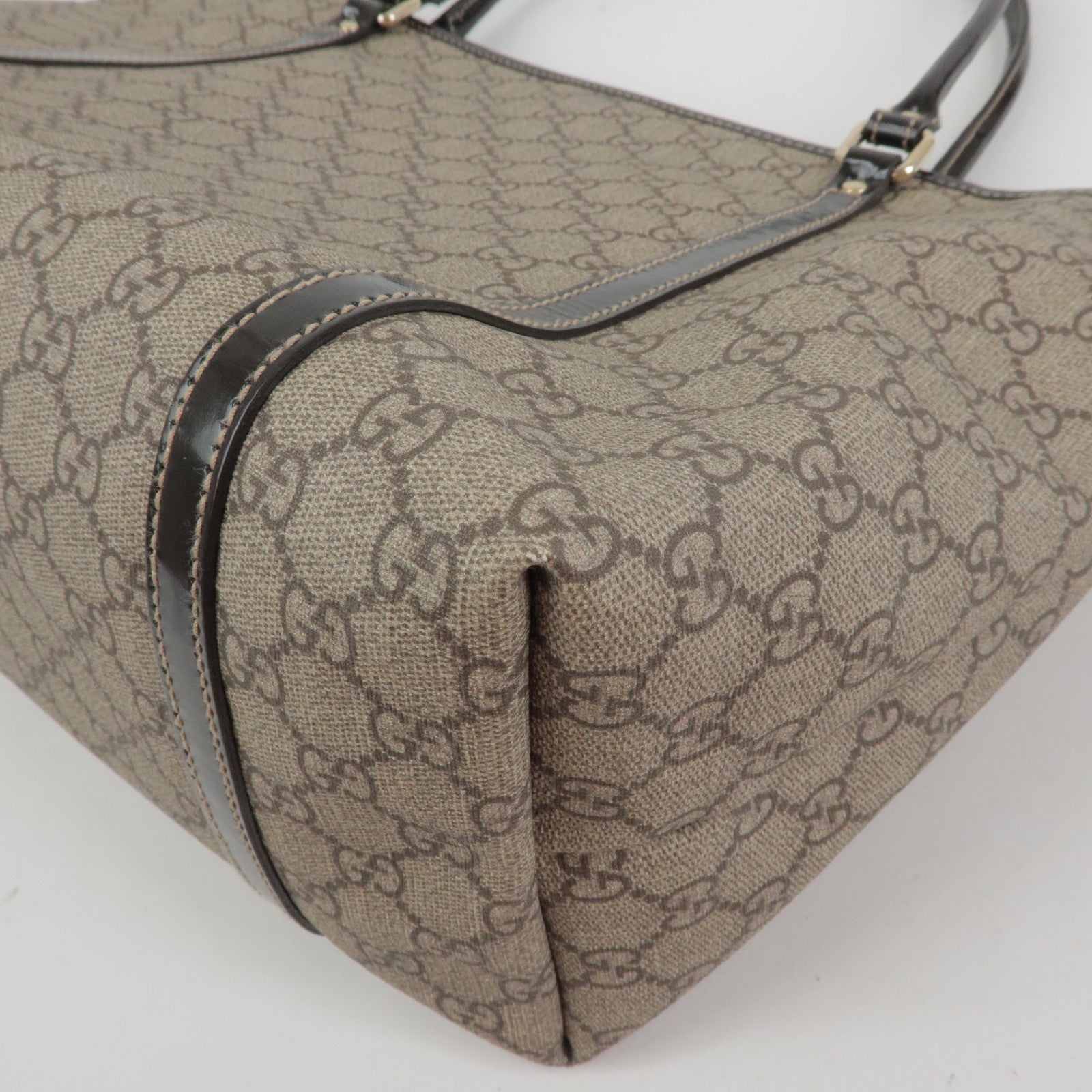 GUCCI GG Supreme Patent Leather Tote Bag Shoulder Bag 197953
