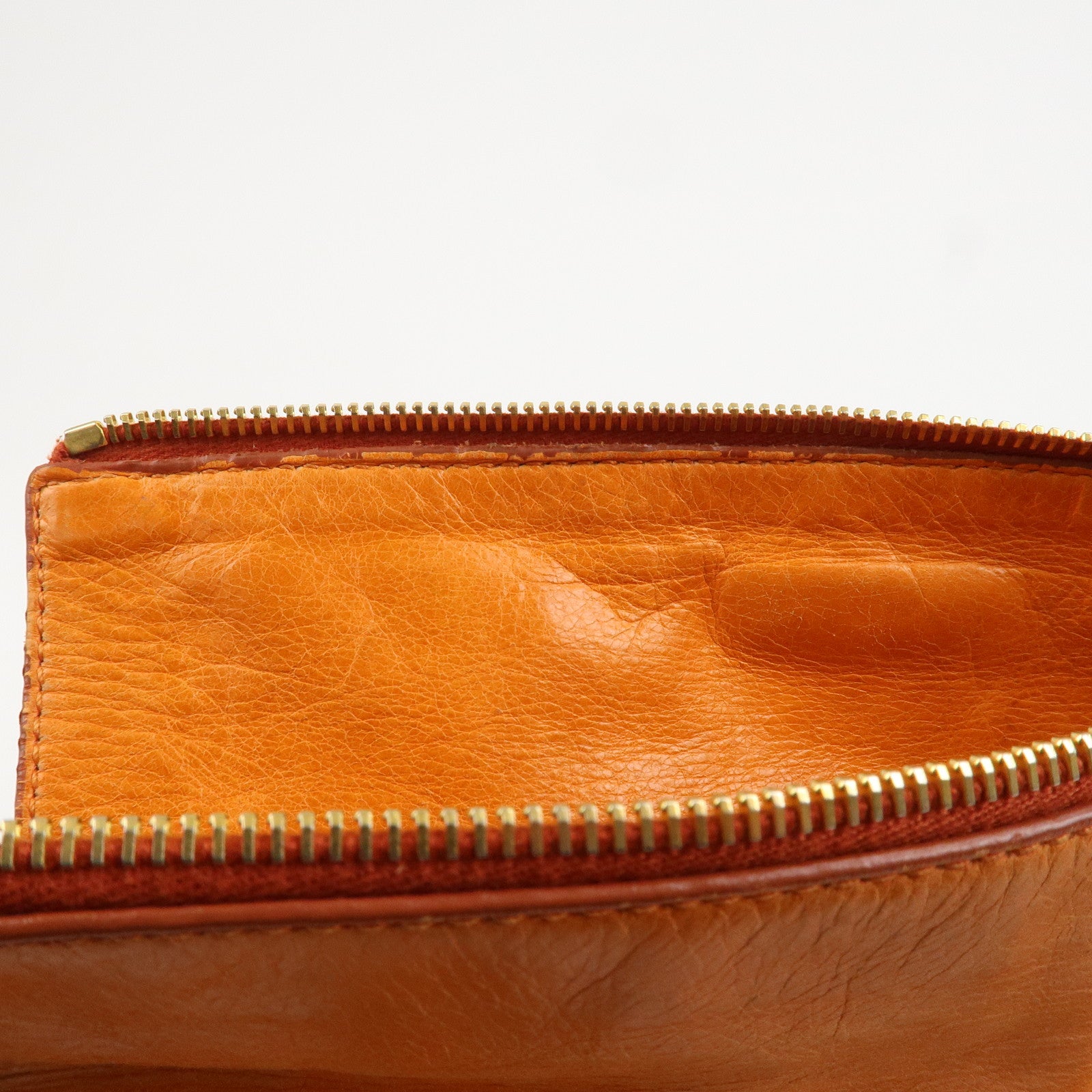 MIU MIU Leather 2Way Bag Hand Bag Shoulder Bag Orange RT0438
