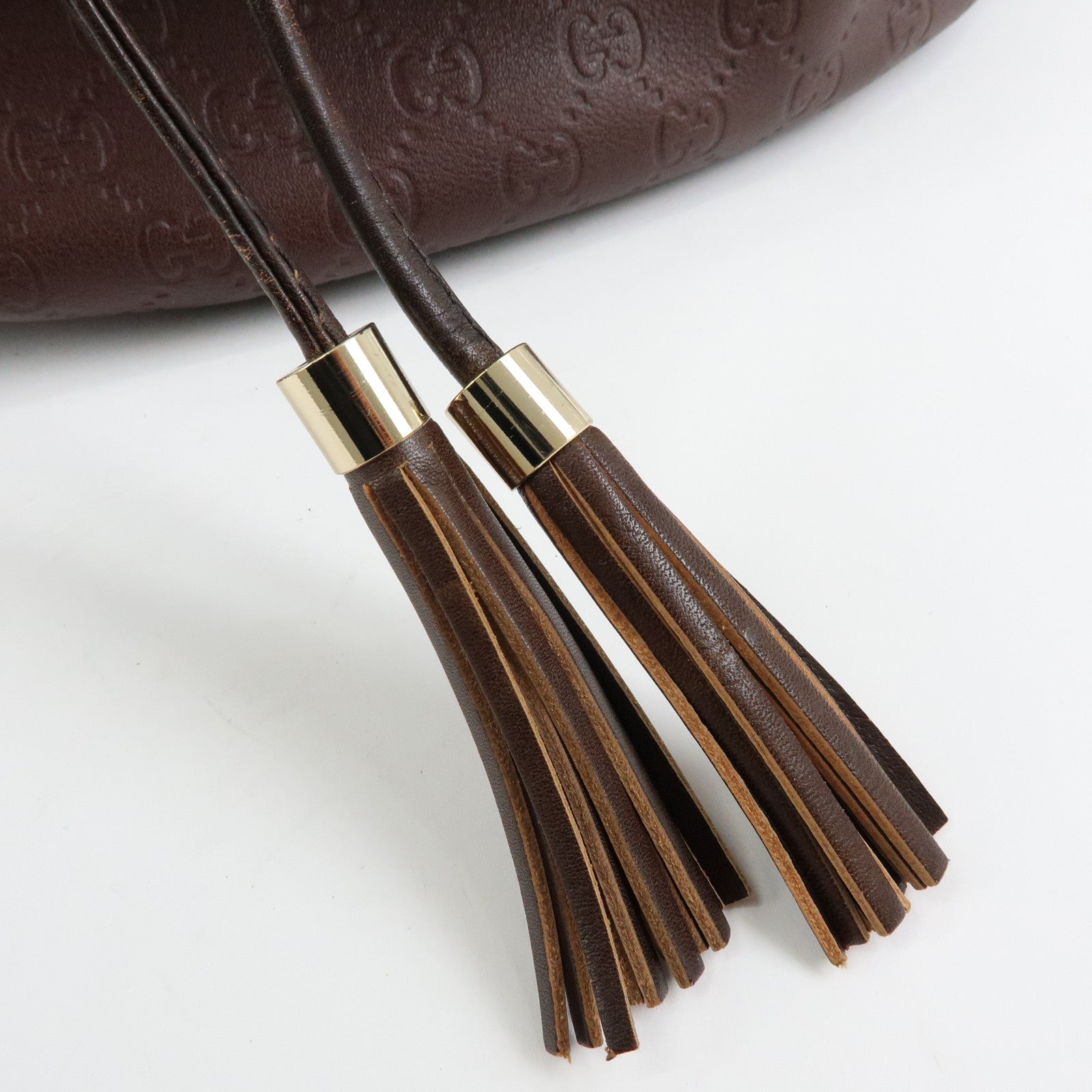 GUCCI Interlocking G Guccissima Leather Shoulder Bag Brown 223951