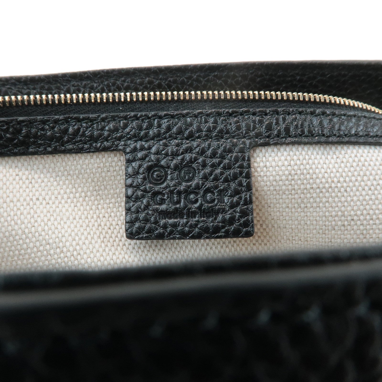 GUCCI SOHO Leather Chain Shoulder Tote Bag Black 536196 Used