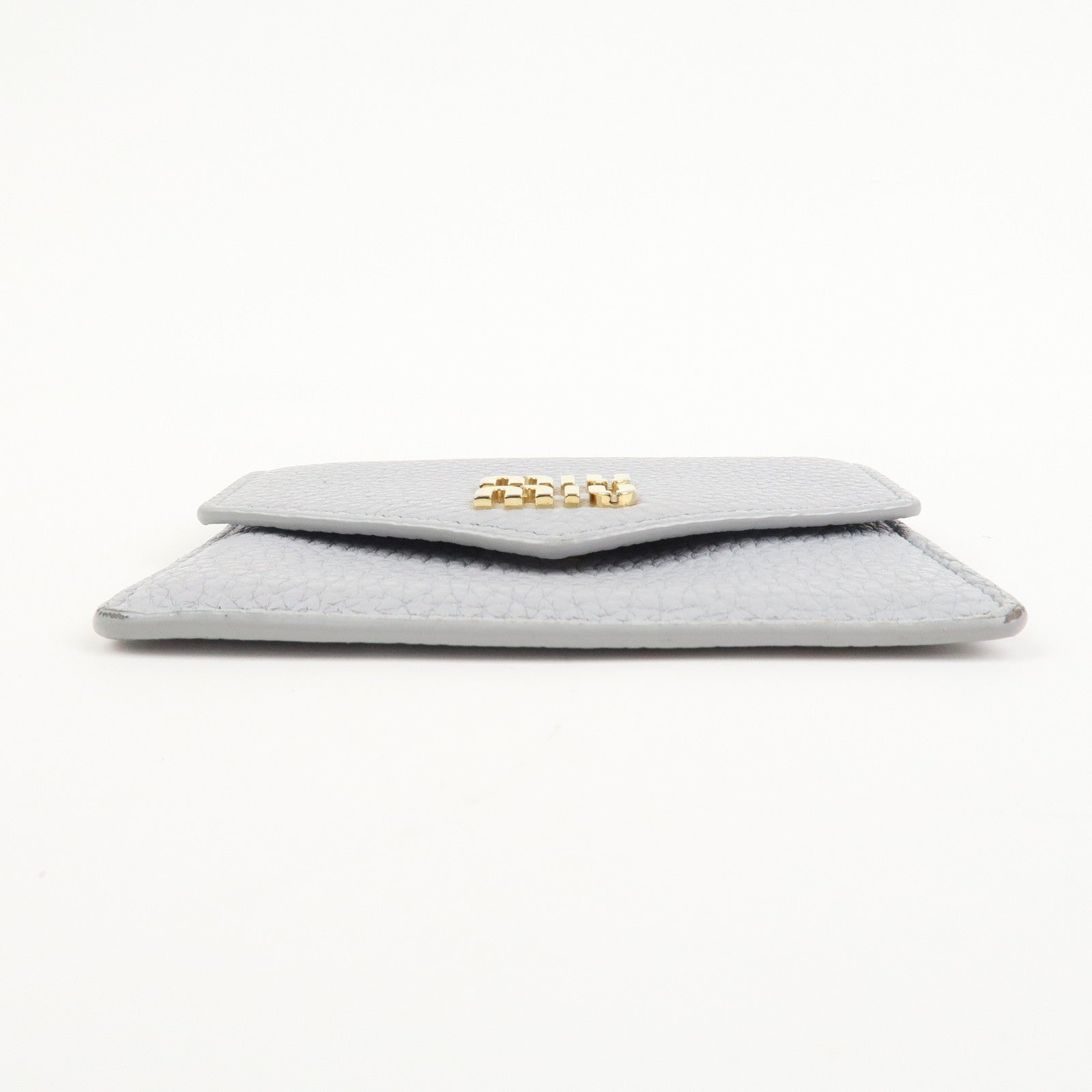 MIU MIU Vitello Daino Leather Card Case Light Blue 5MF031