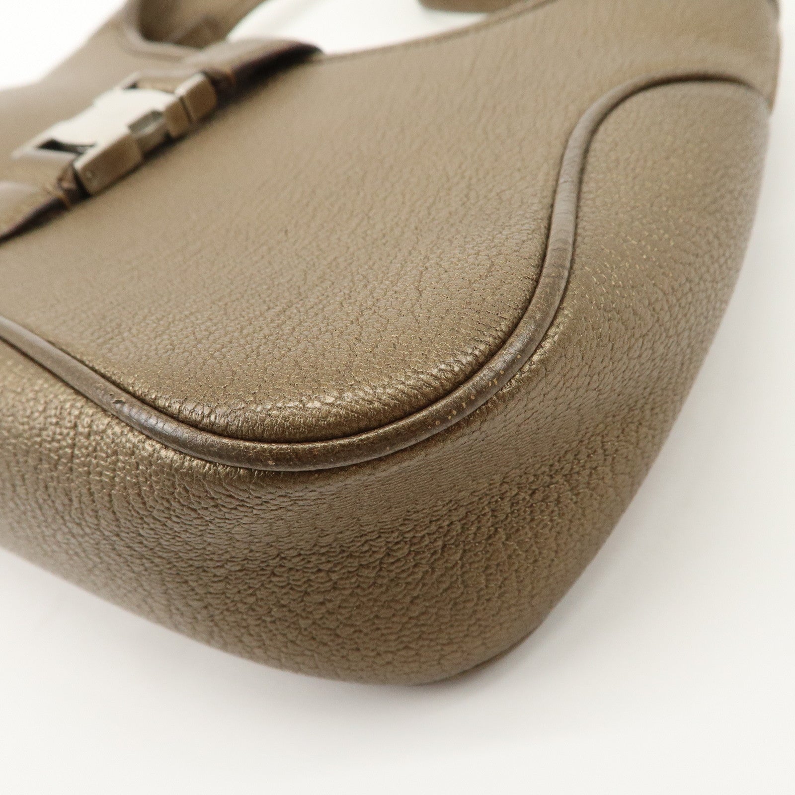 Ferragamo Leather Shoulder Bag Hand Bag Bronze
