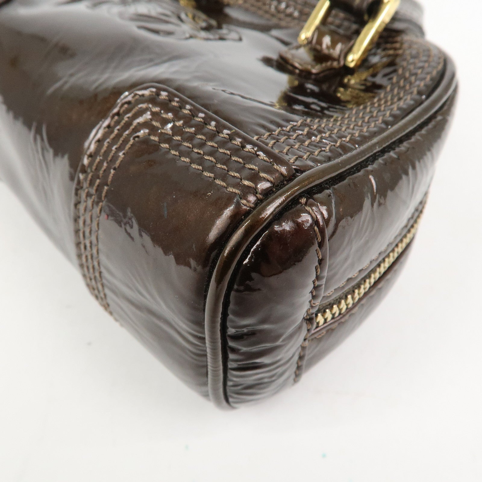 LOEWE Anagram Leather Micro Mini Amazona 2Way Shoulder Bag Brown