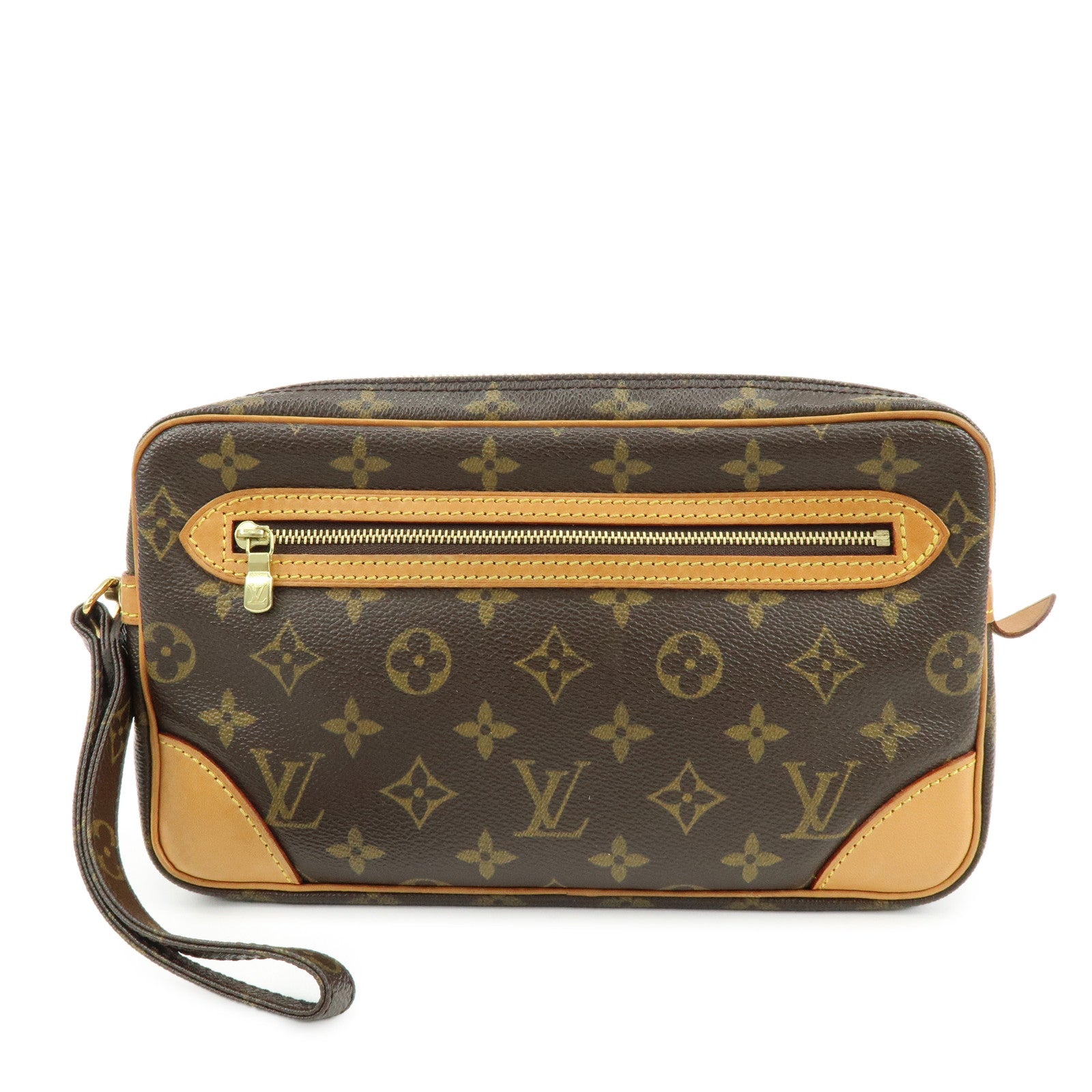 Louis Vuitton Monogram Marly Dragonne GM Clutch Bag Brown M51825