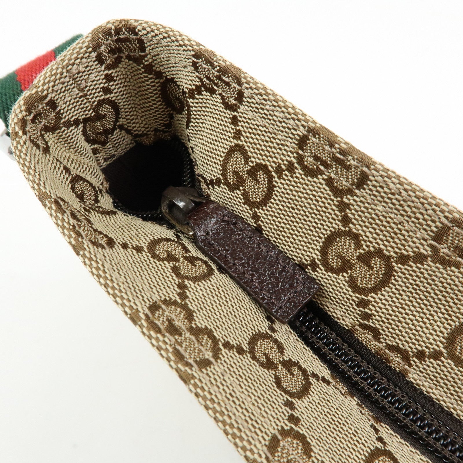 GUCCI Sherry GG Canvas Leather Shoulder Crossbody Bag Beige 189749