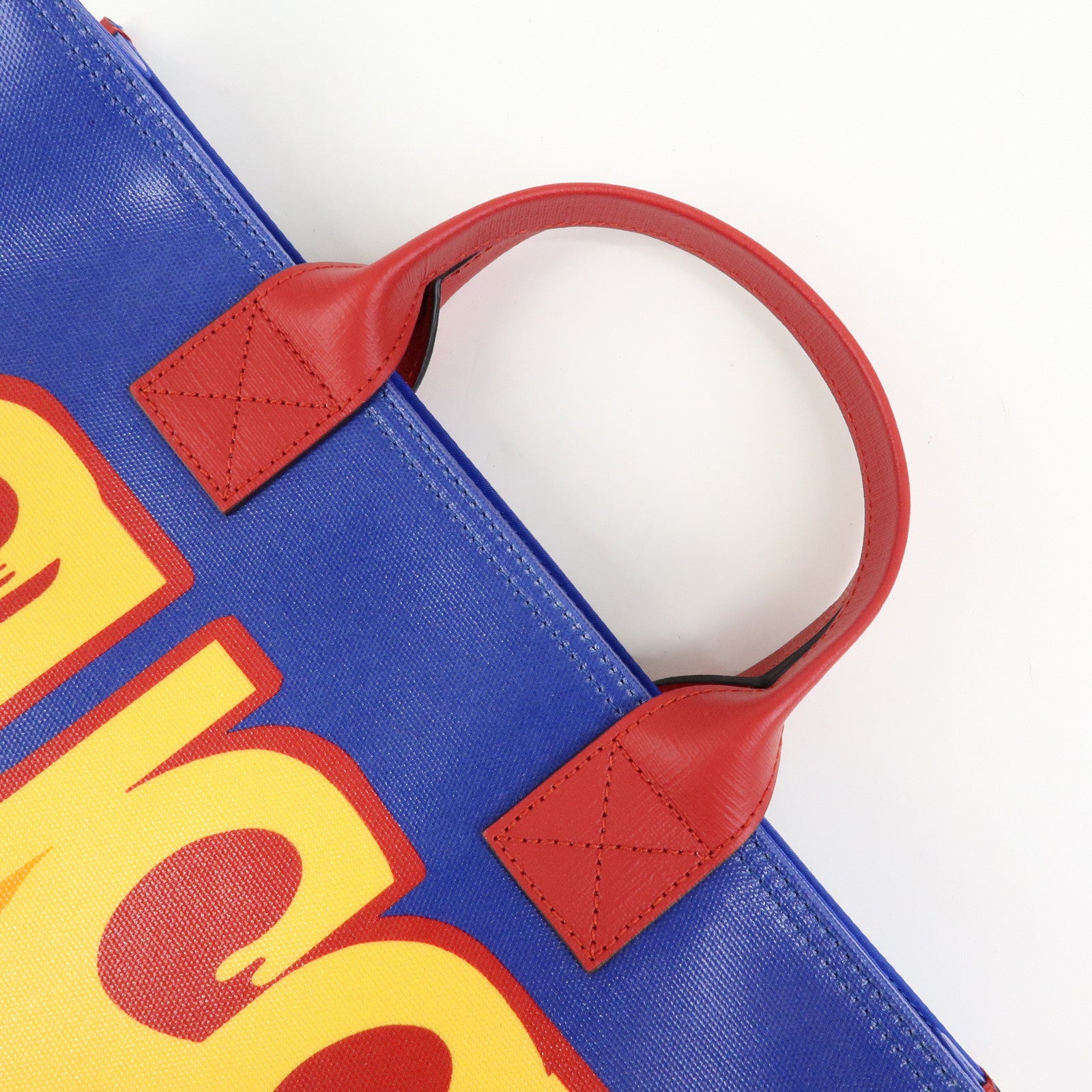 GUCCI Children's PVC Leather Tote Bag Hand Bag Blue Red 550763