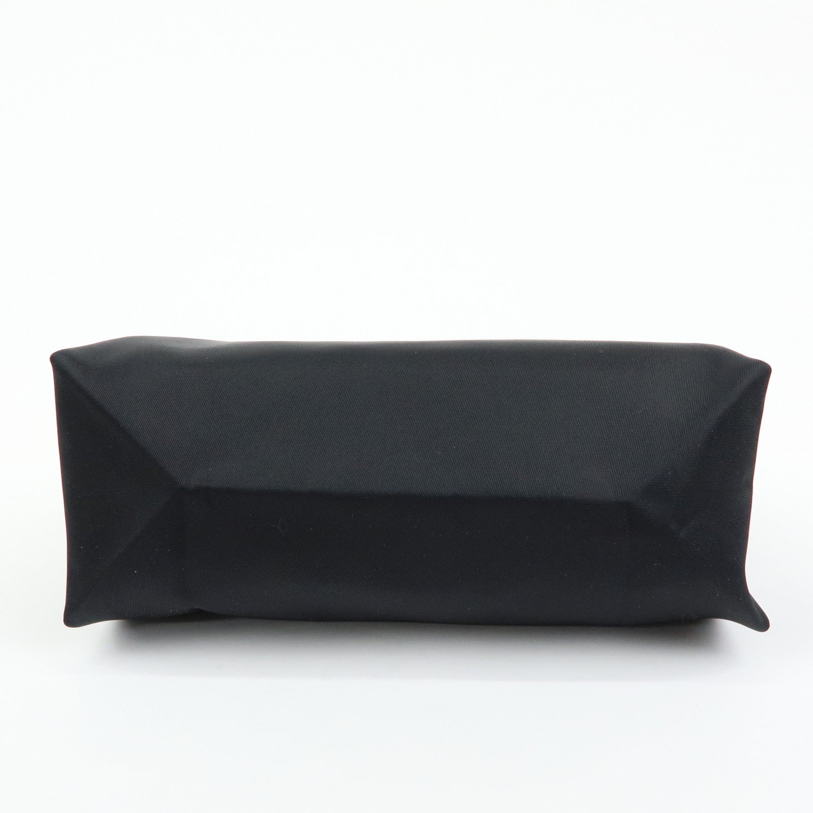 PRADA Triangle Logo Nylon Cosmetic Pouch Makeup Bag Black
