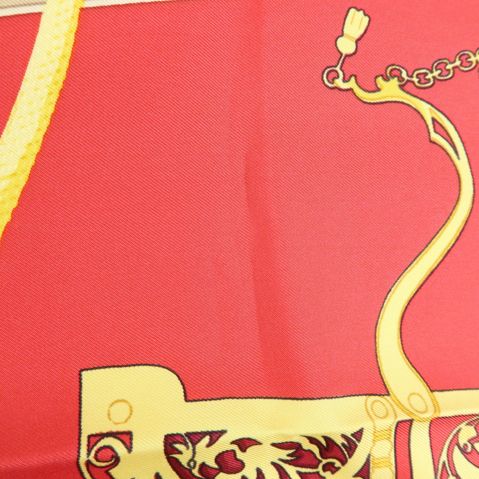 HERMES Carre 90 Silk 100% Scarf LES MUSEROLLES Black Red Gold