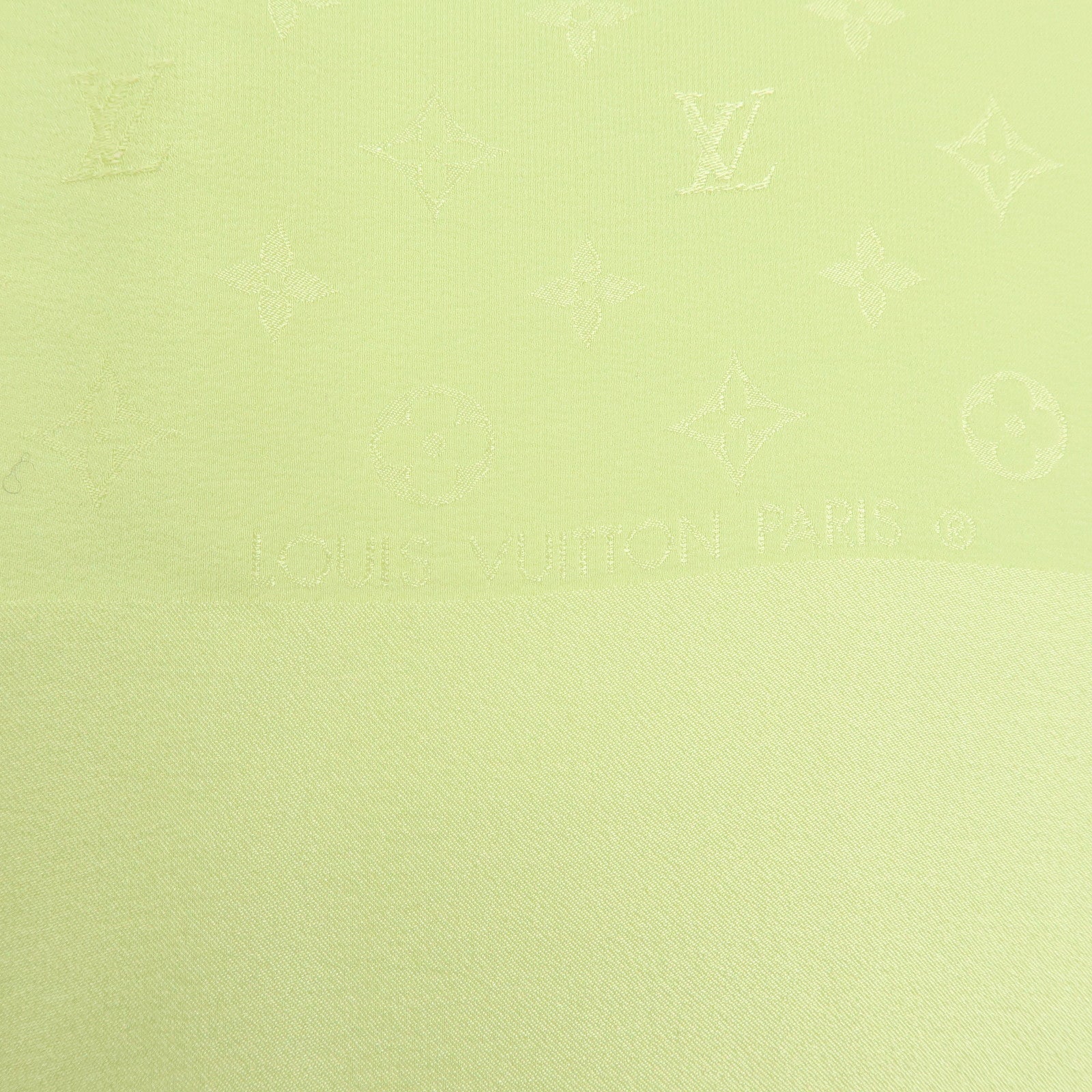 Louis Vuitton Monogram Silk 100% Scarf 85x85 Light Green