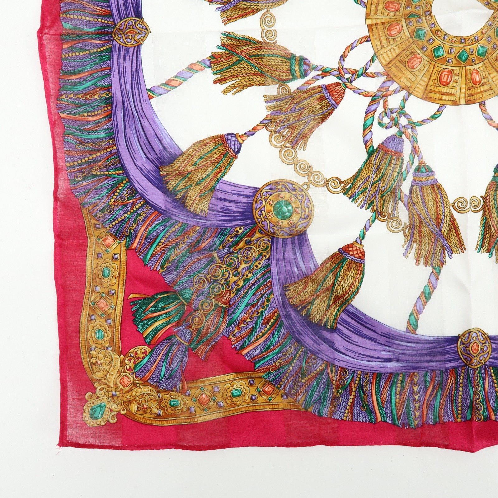 LOEWE CELINE Set of 2 Silk Cotton100% Scarf Butterfly Tassel