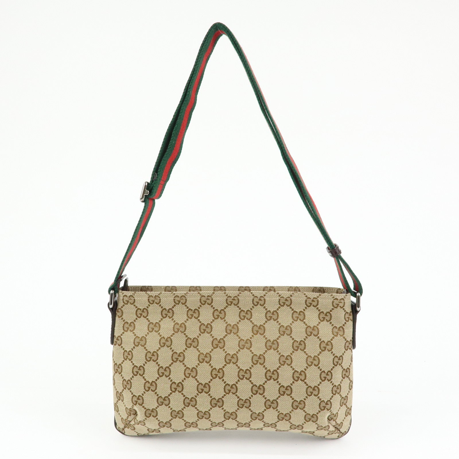 GUCCI Sherry GG Canvas Leather Shoulder Crossbody Bag Beige 189749
