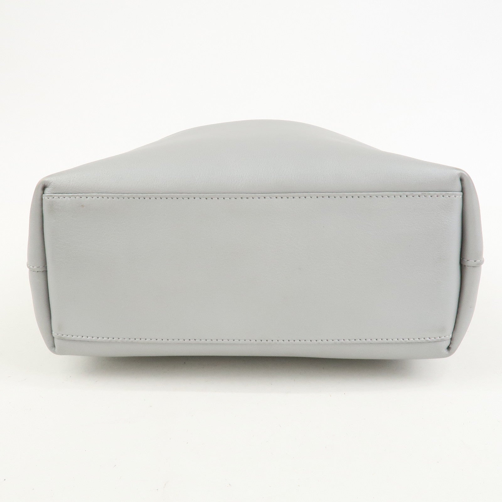 Christian Dior Maris Pearl Leather Hand Bag Silver Gray