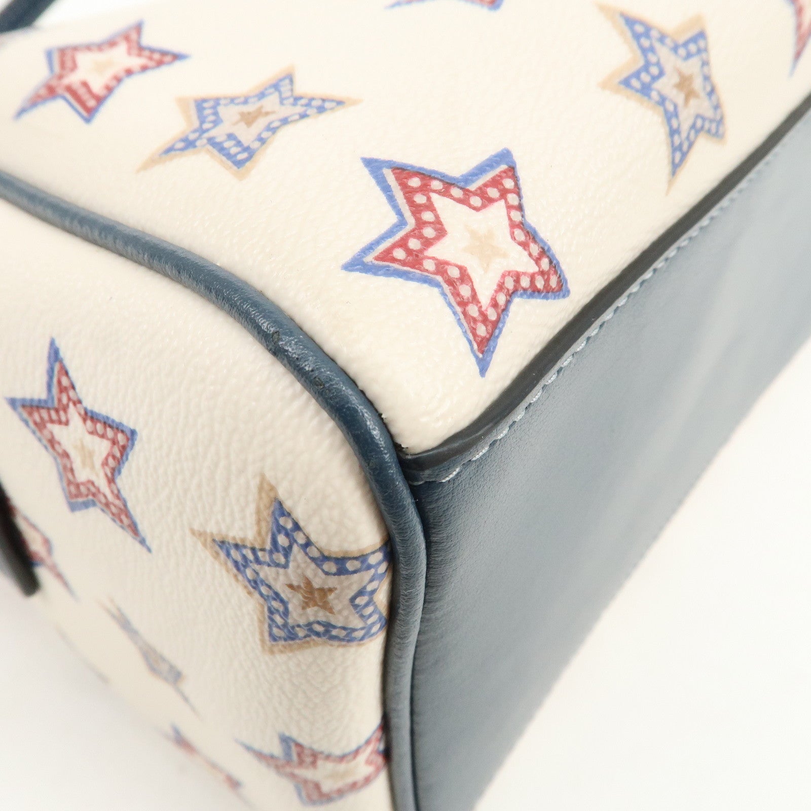 COACH PVC Leather 2Way Shoulder Bag Hand Bag Star White