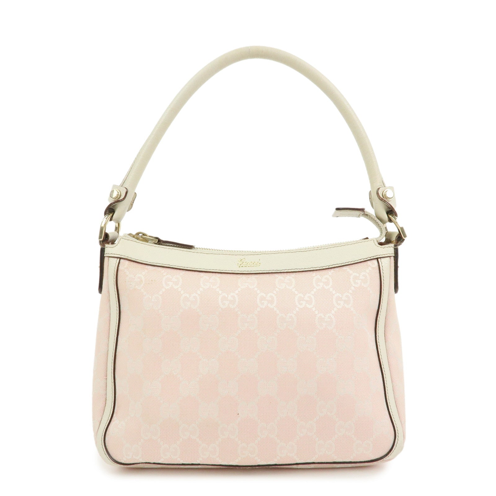 GUCCI GG Canvas Shoulder Bag Hand Bag Pink White 146244