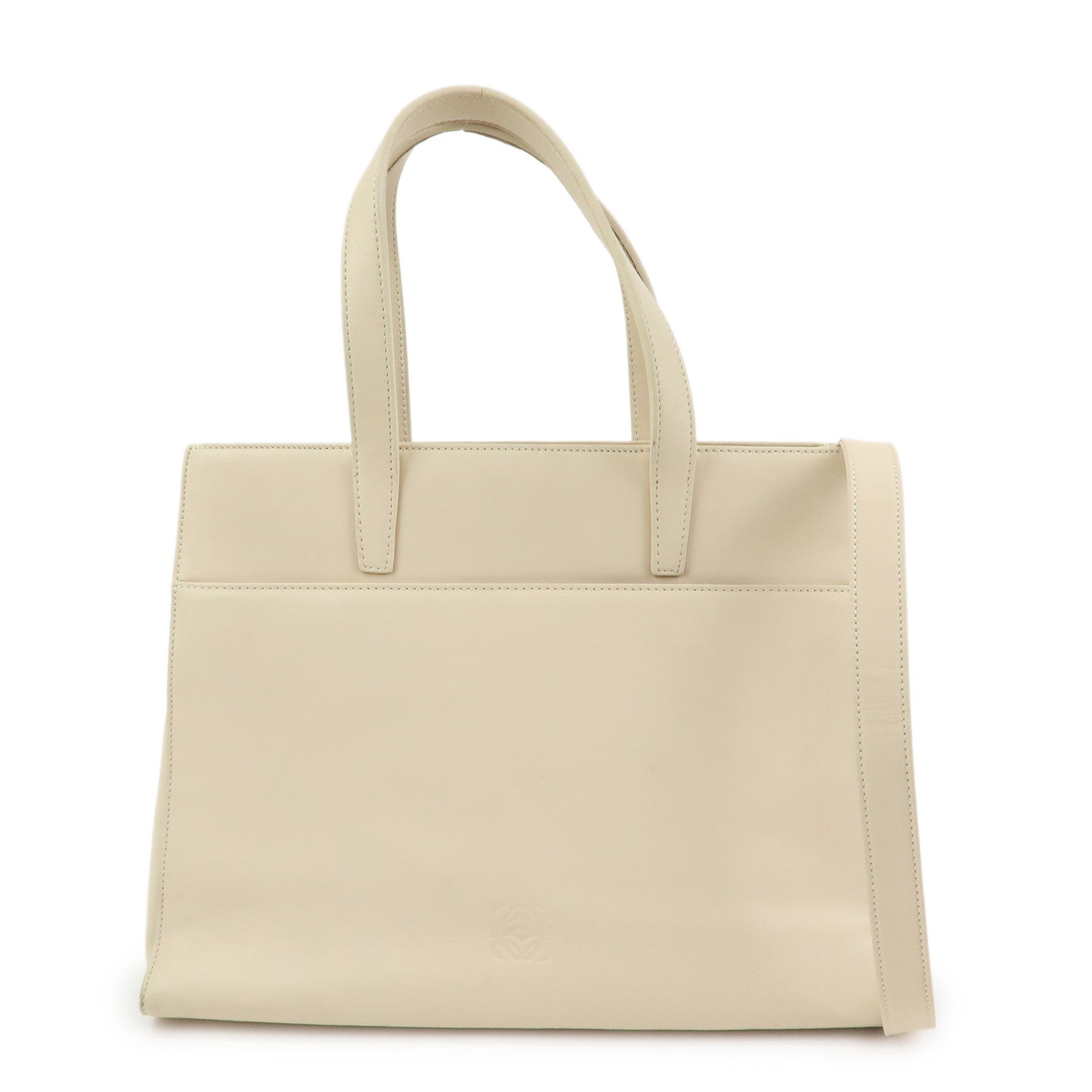 LOEWE Anagram Nappa Leather 2Way Bag Hand Shoulder Bag Ivory