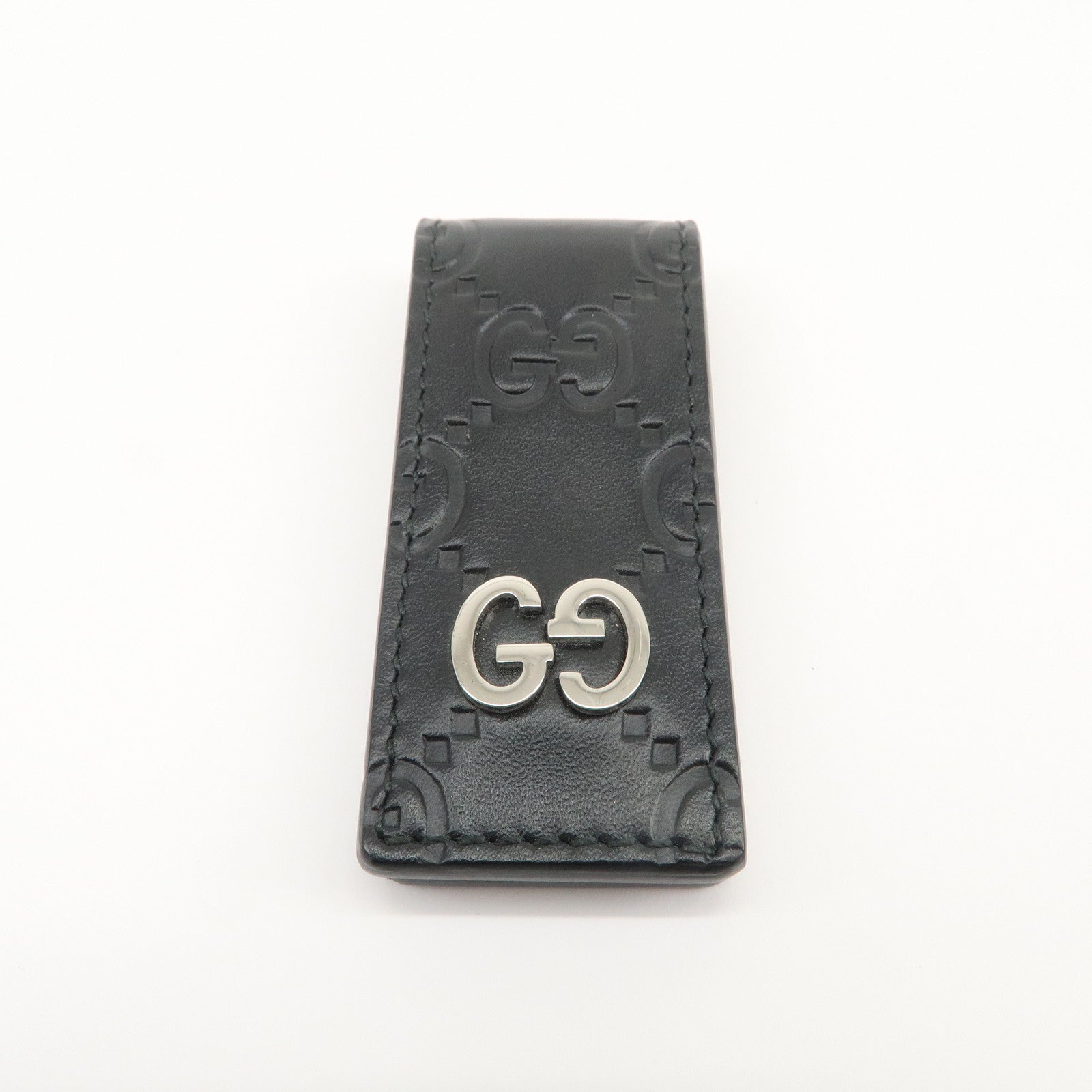 GUCCI Guccissima Leather Money Clip Bills Clip Black