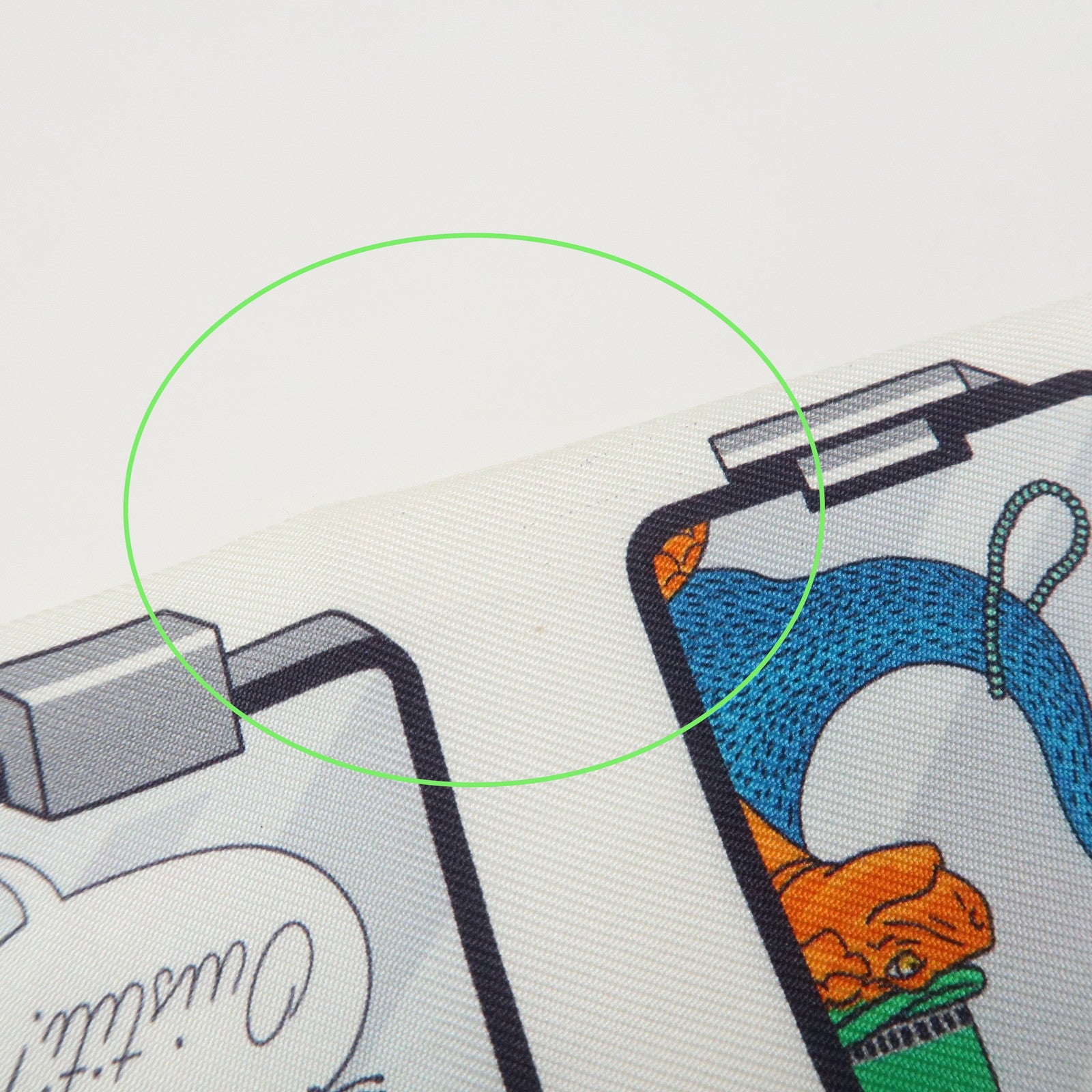 HERMES Twilly Silk 100% HERMES STORY Scarf White