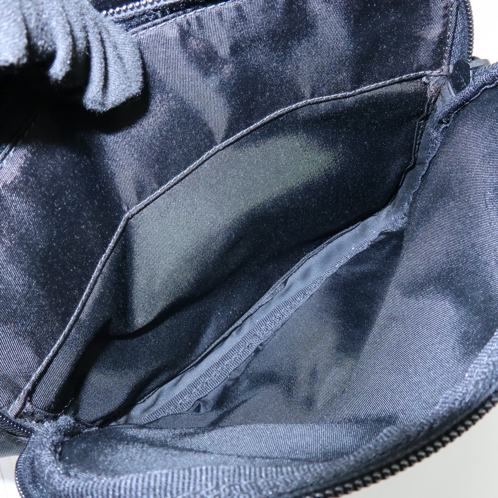 PRADA Triangle Logo Nylon Leather Shoulder Bag Crossbody Bag Black