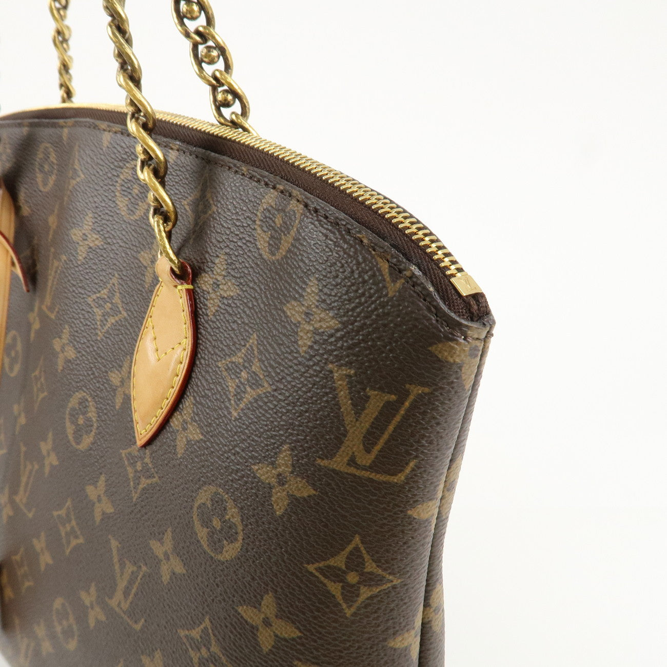 Louis Vuitton Monogram LockIt Chain Hand Bag Brown M40989 Used