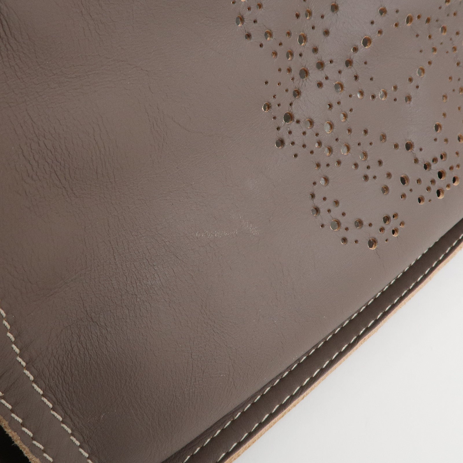 LOEWE Anagram Logo Leather Shopper Tote Bag Shoulder bag Brown