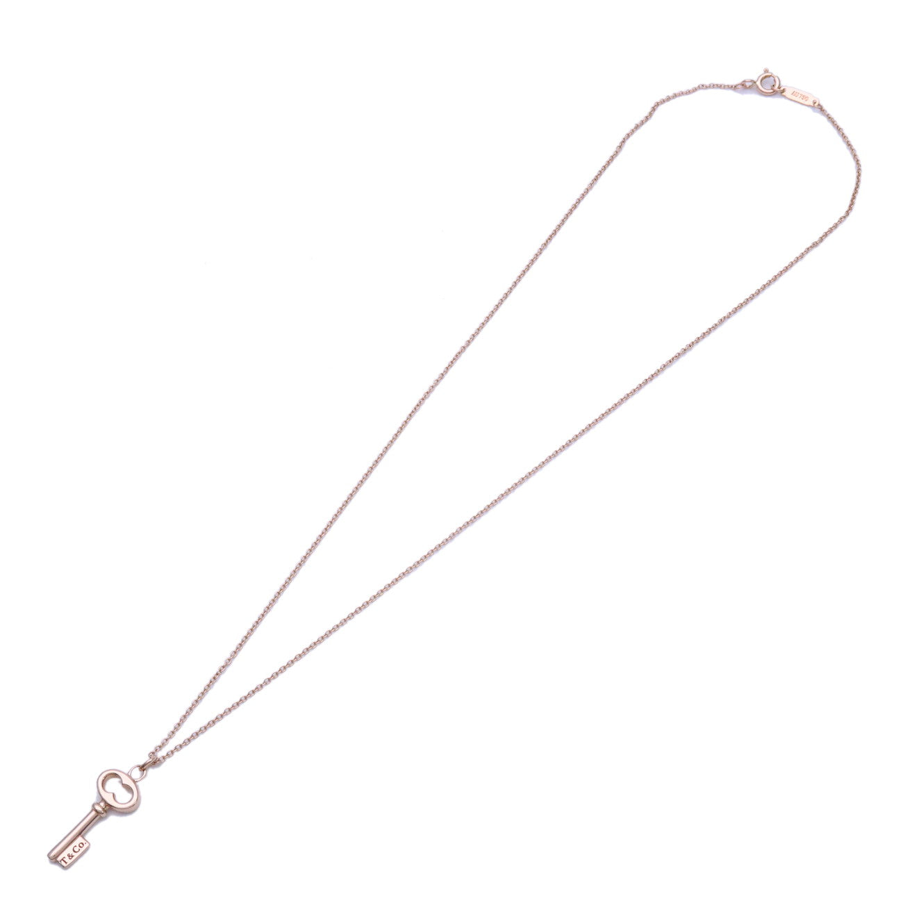 Tiffany & Co Heart Key Necklace 750PG K18PG Rose Gold