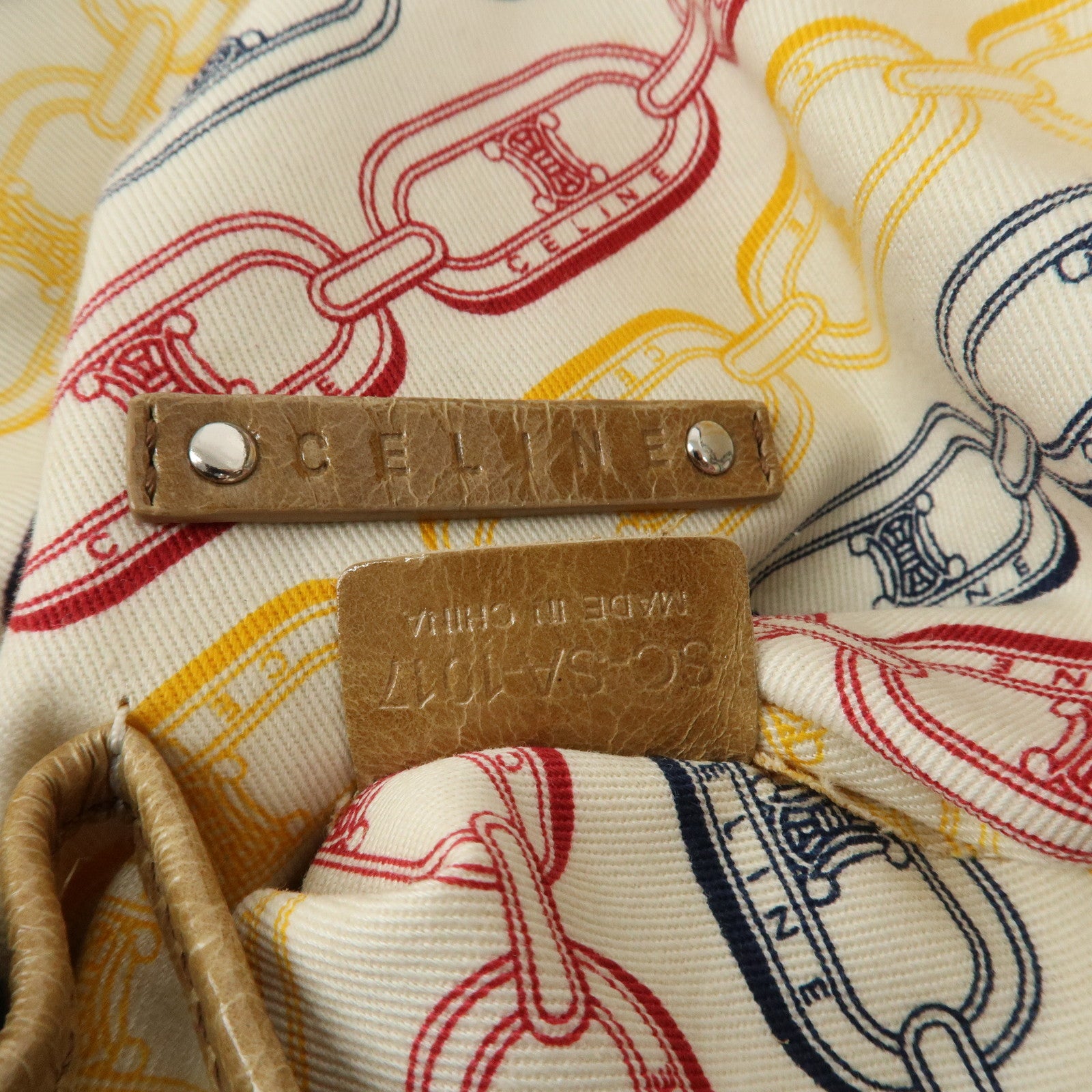 CELINE Macadam Patent Leather Shoulder Bag Tote Bag Light Brown