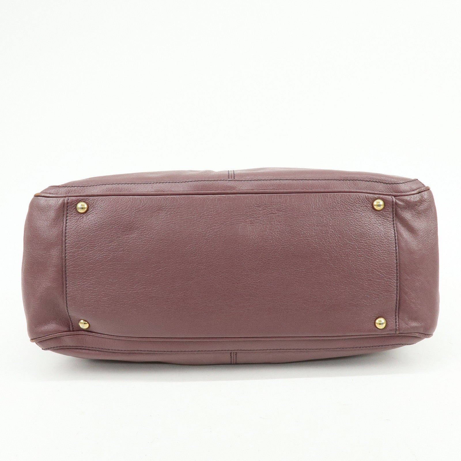 Ferragamo Gancini Leather Tote Bag Hand Bag Light Purple