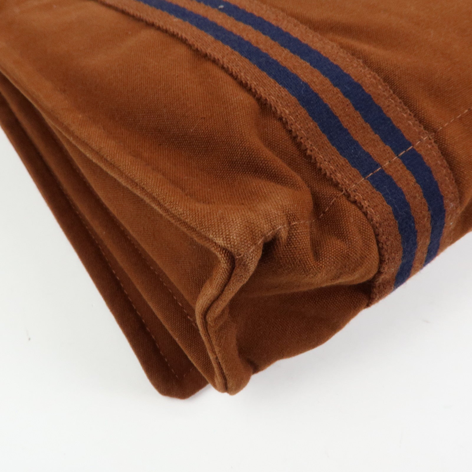 HERMES Basas MM Fourre Toute Cotton Canvas Shoulder Bag Brown