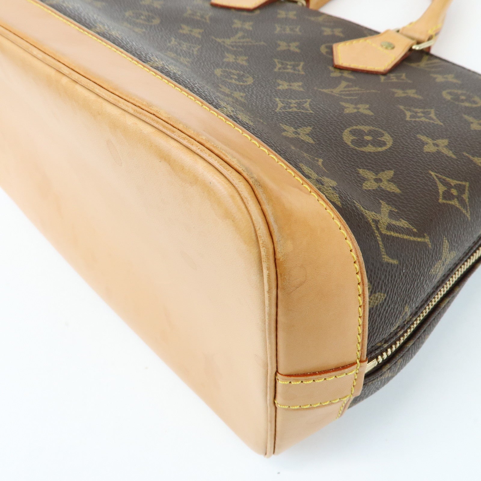 Louis Vuitton Monogram Alma Canvas Leather Hand Bag Brown M51130