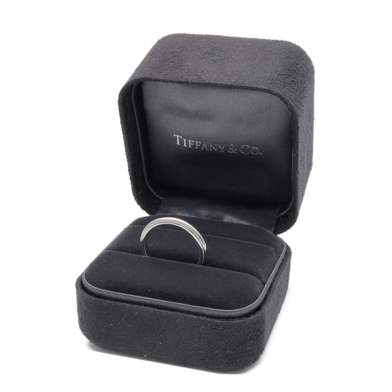 Tiffany & Co Milgrain Band Ring PT950 Platinum US7.25 EU55 HK16
