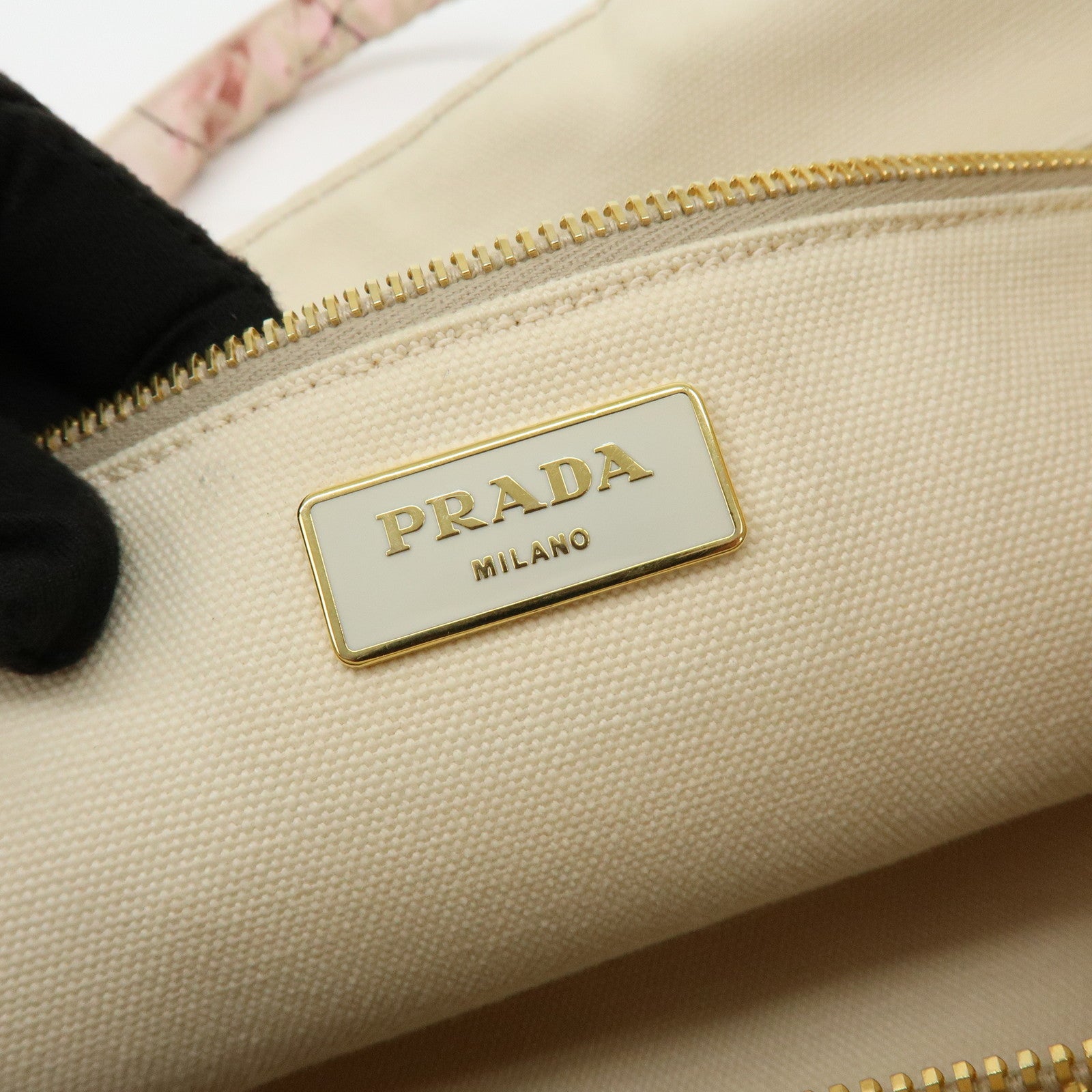 PRADA Canapa Large Triangle Logo Canvas Tote Bag Bordeaux B1872B