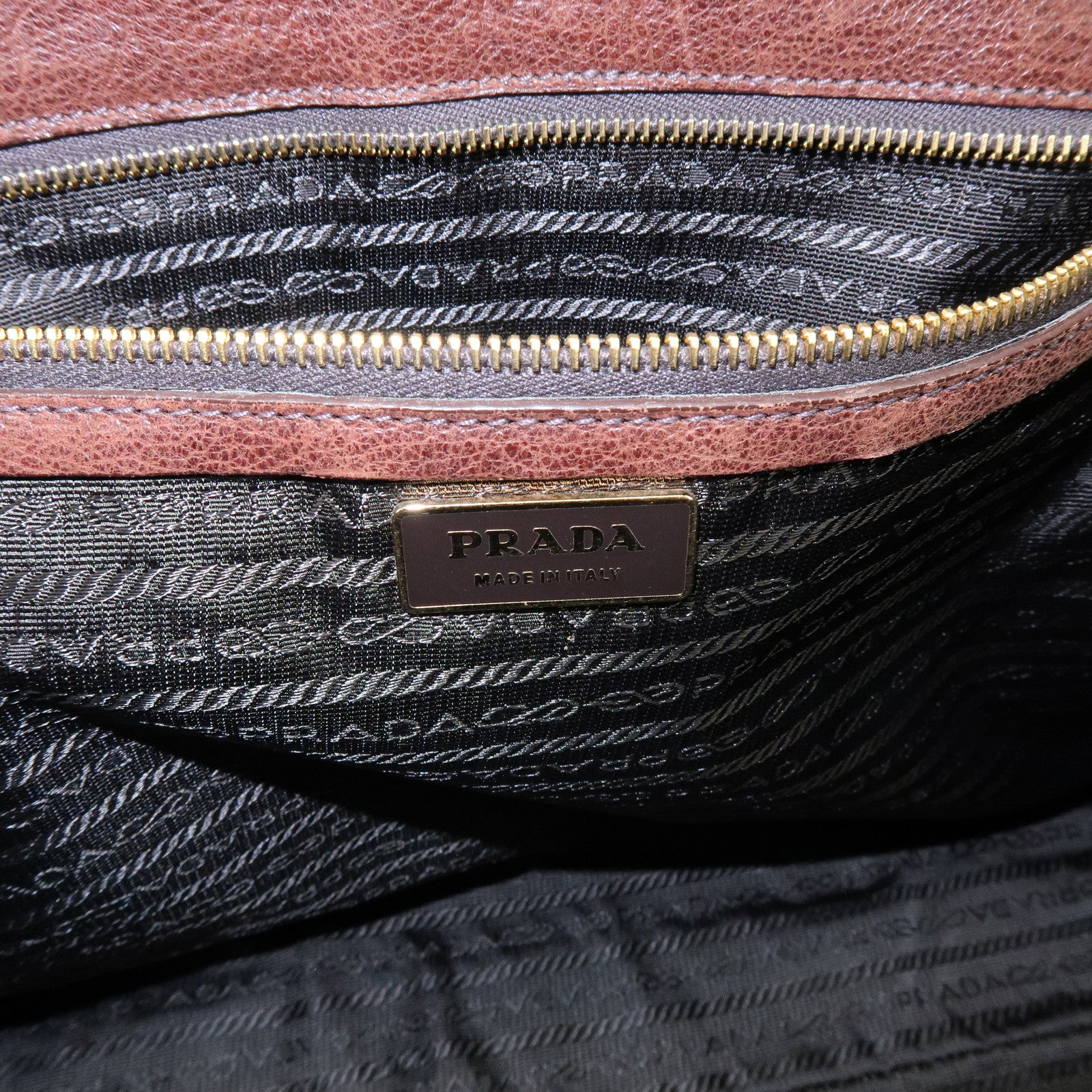 PRADA Leather Shoulder Bag Hand Bag Brown BR3130