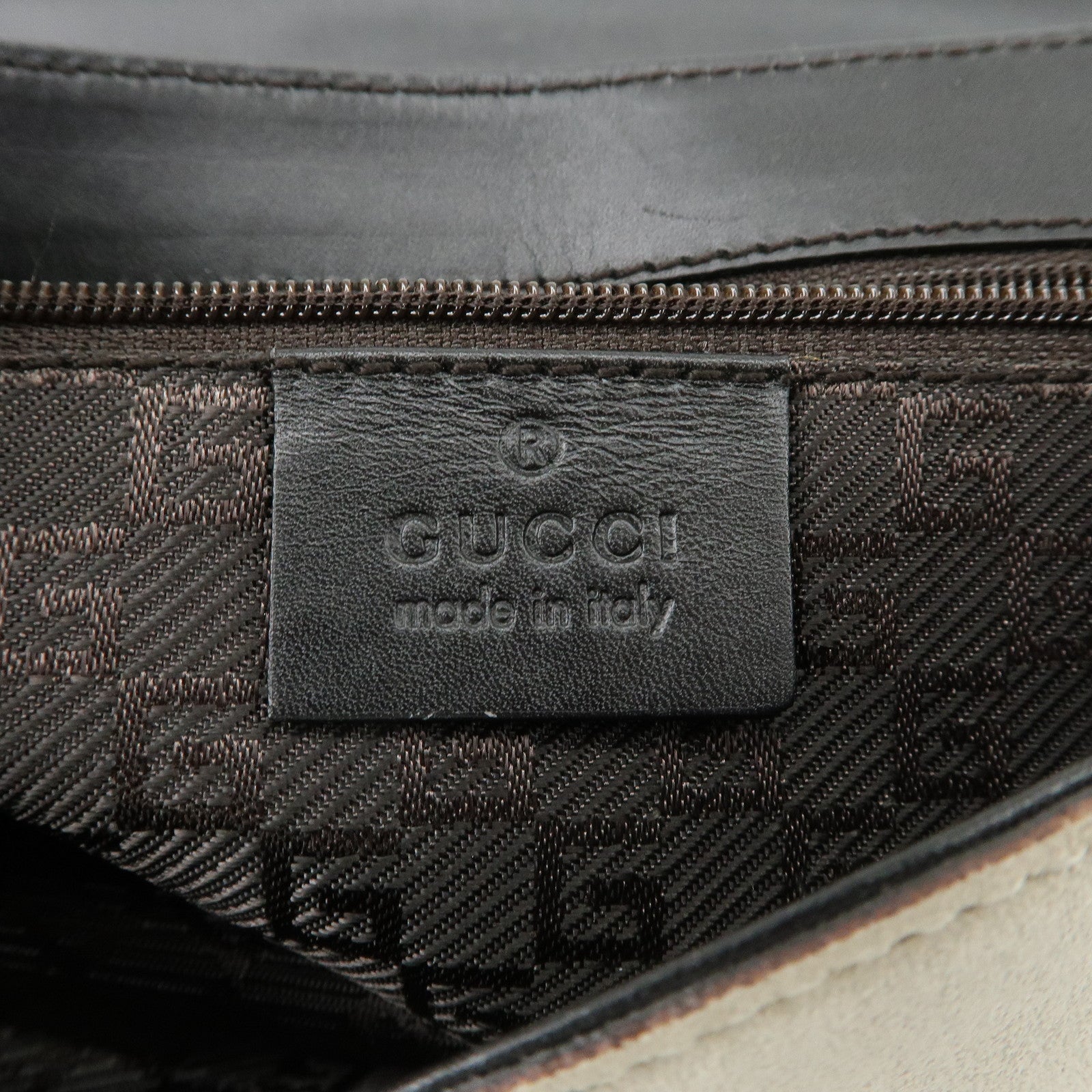 GUCCI Bamboo Suede Shoulder Bag Hand Bag Light Gray 001.4047