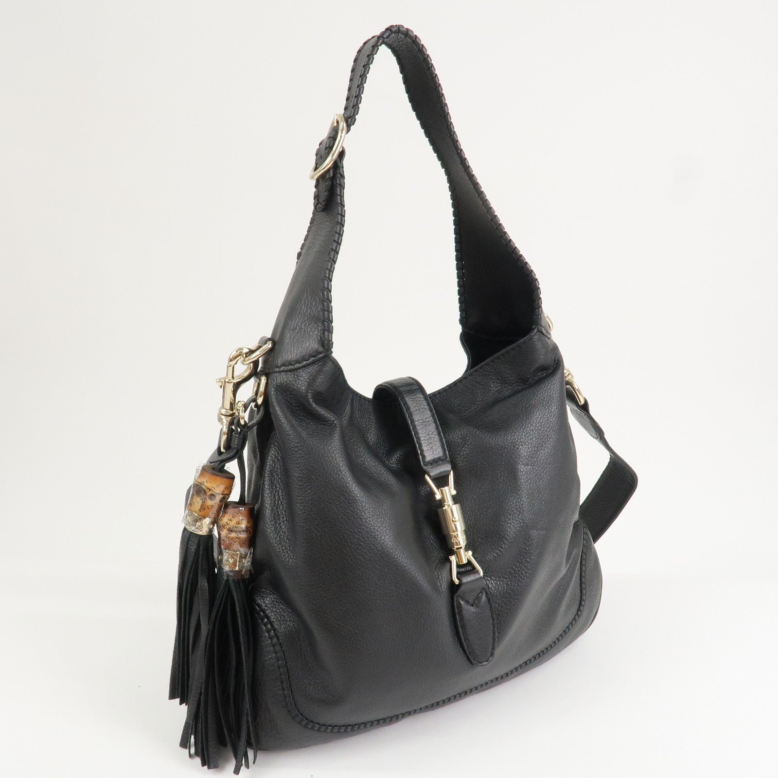 GUCCI New Jackie Leather 2Way Shoulder Hand Bag Brown 246907